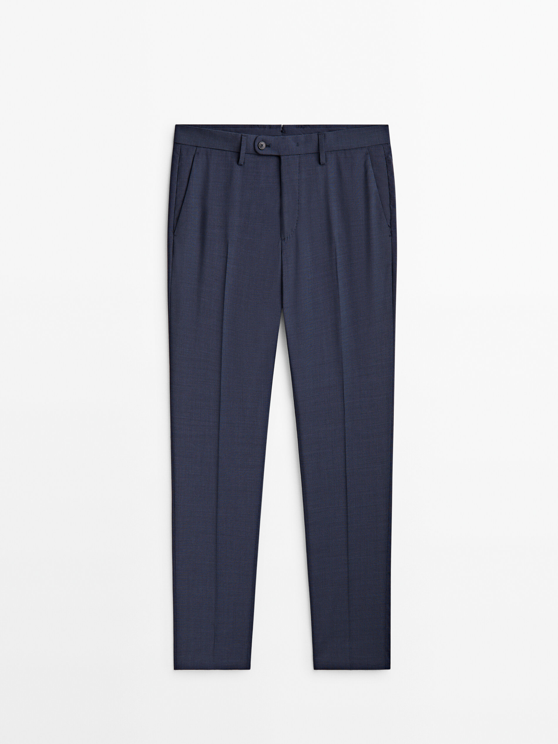 Pantalón traje fil a fil azul lana - AZUL MARINO