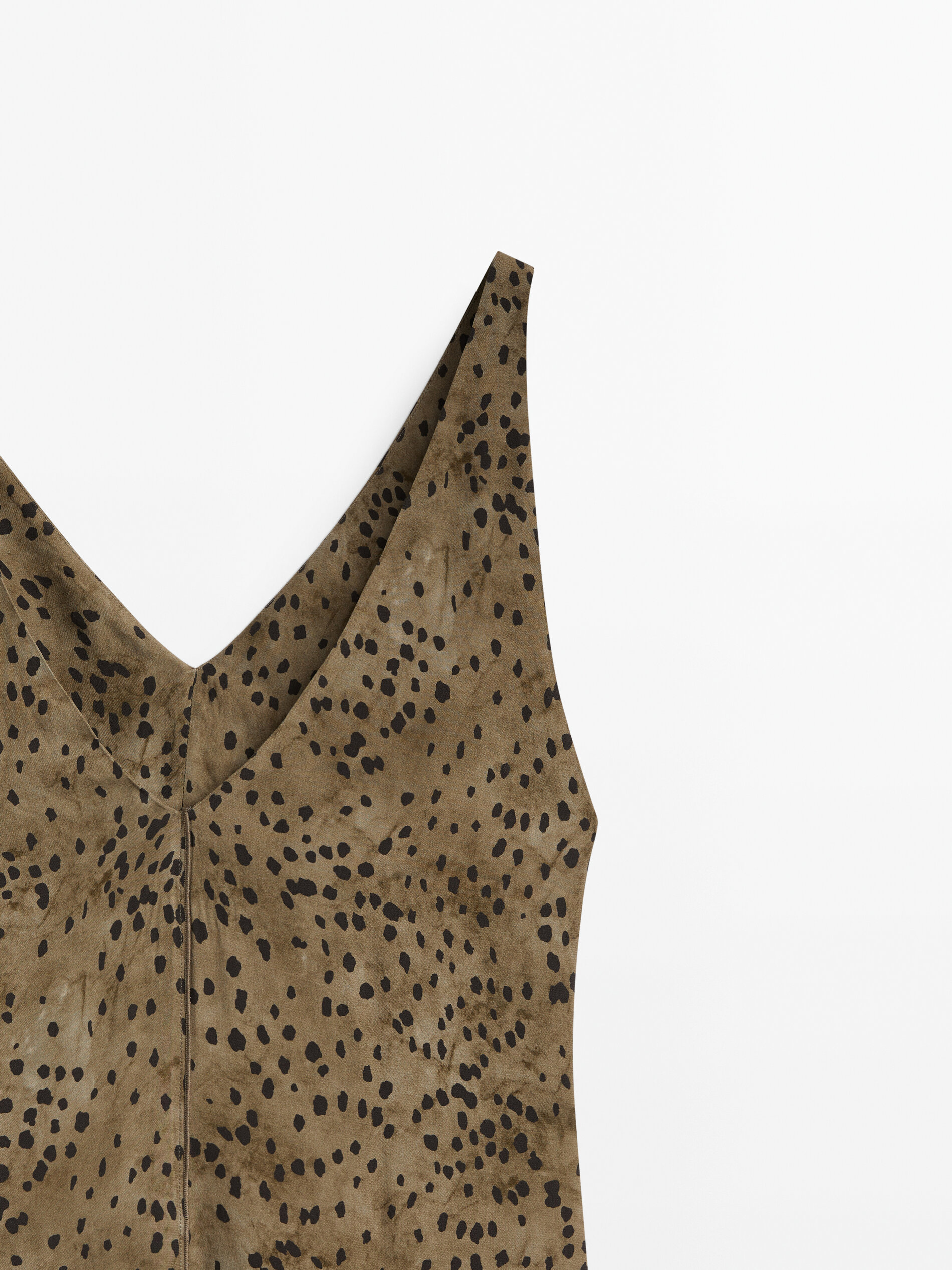 Vestido tirantes estampado manchas - VERDE