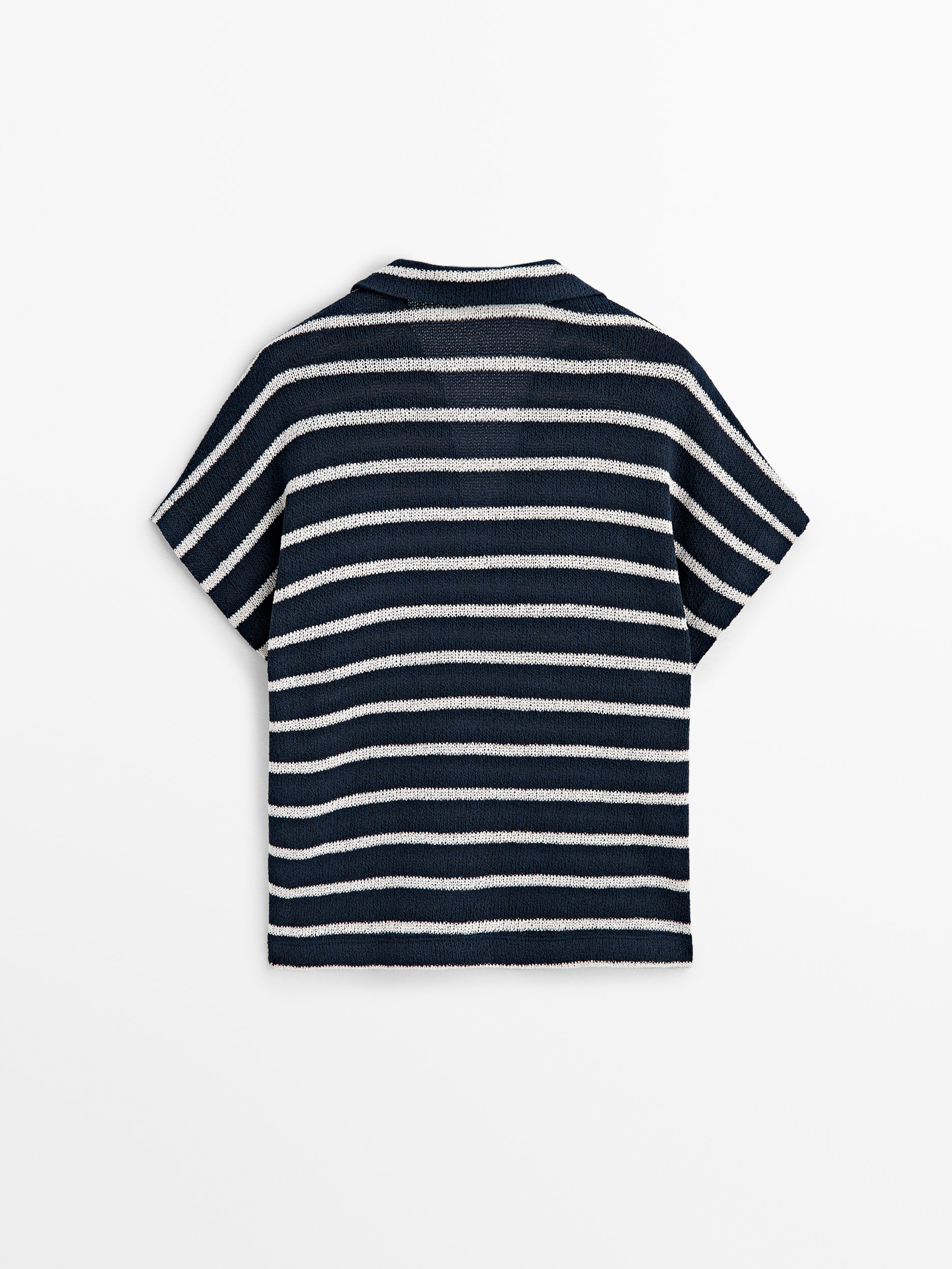 Polo rayas mezcla algodón estructura - AZUL MARINO
