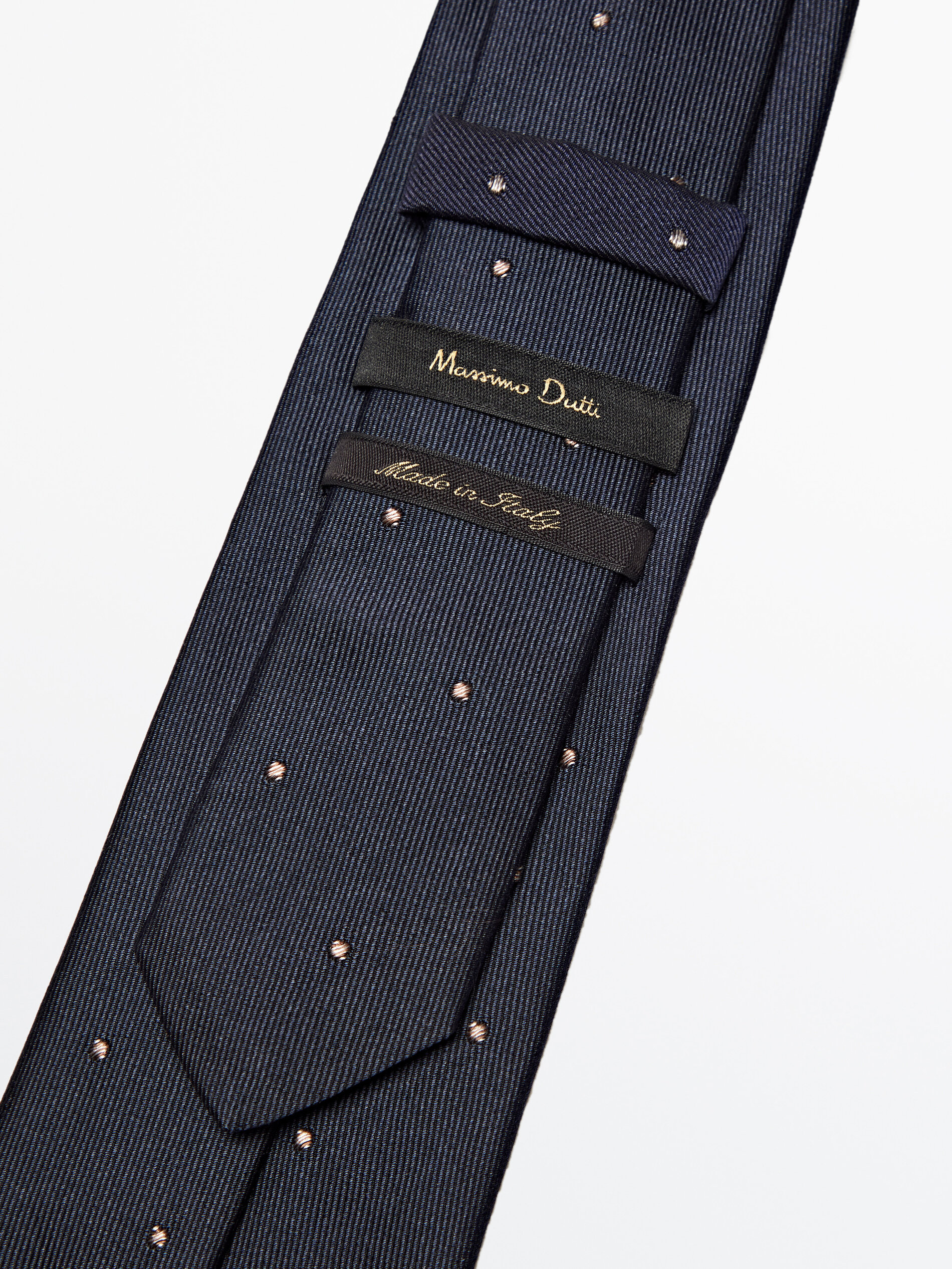 Corbata lunares con seda y algodón - AZUL MARINO