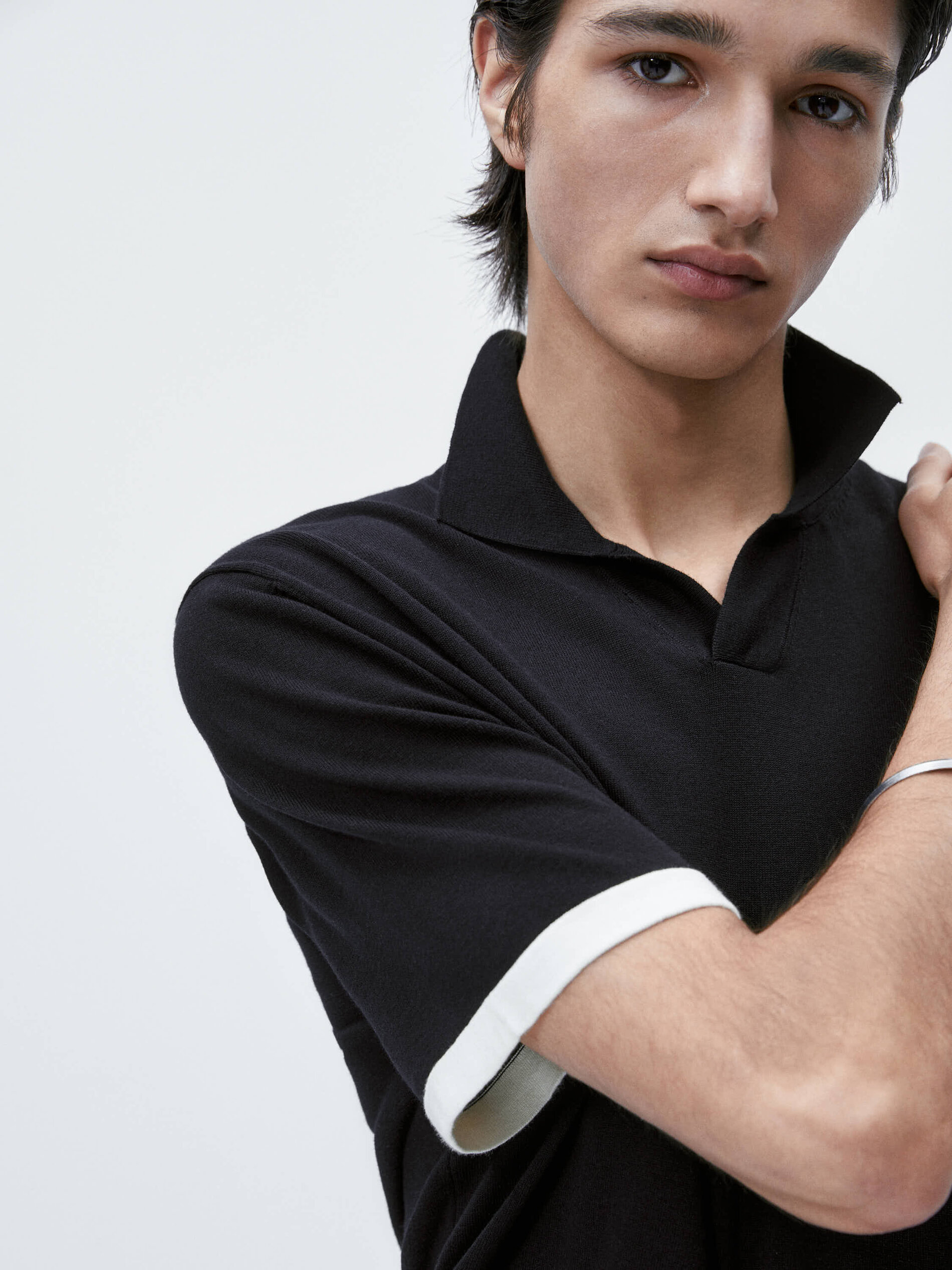 Jersey polo manga corta contraste - AZUL MARINO