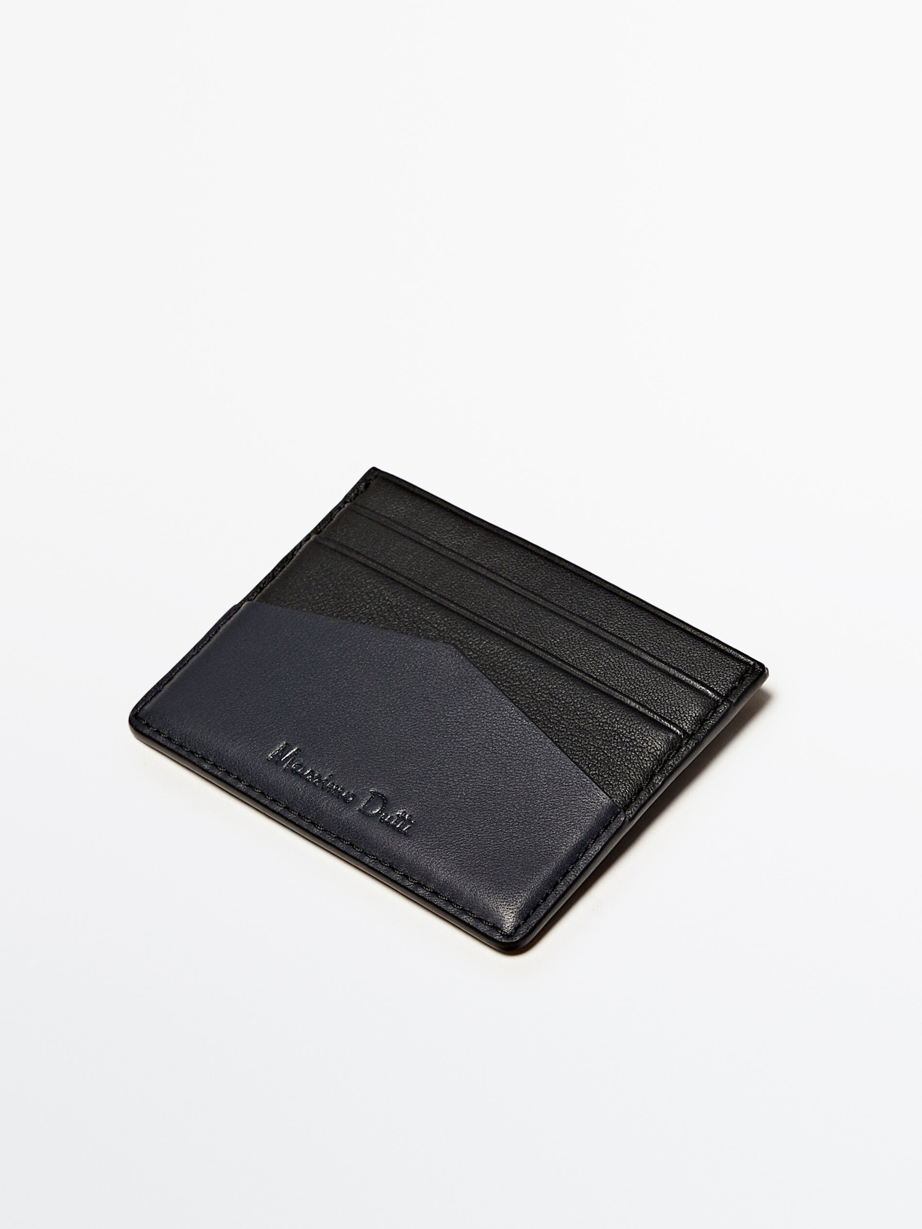 Tarjetero piel contraste - NEGRO