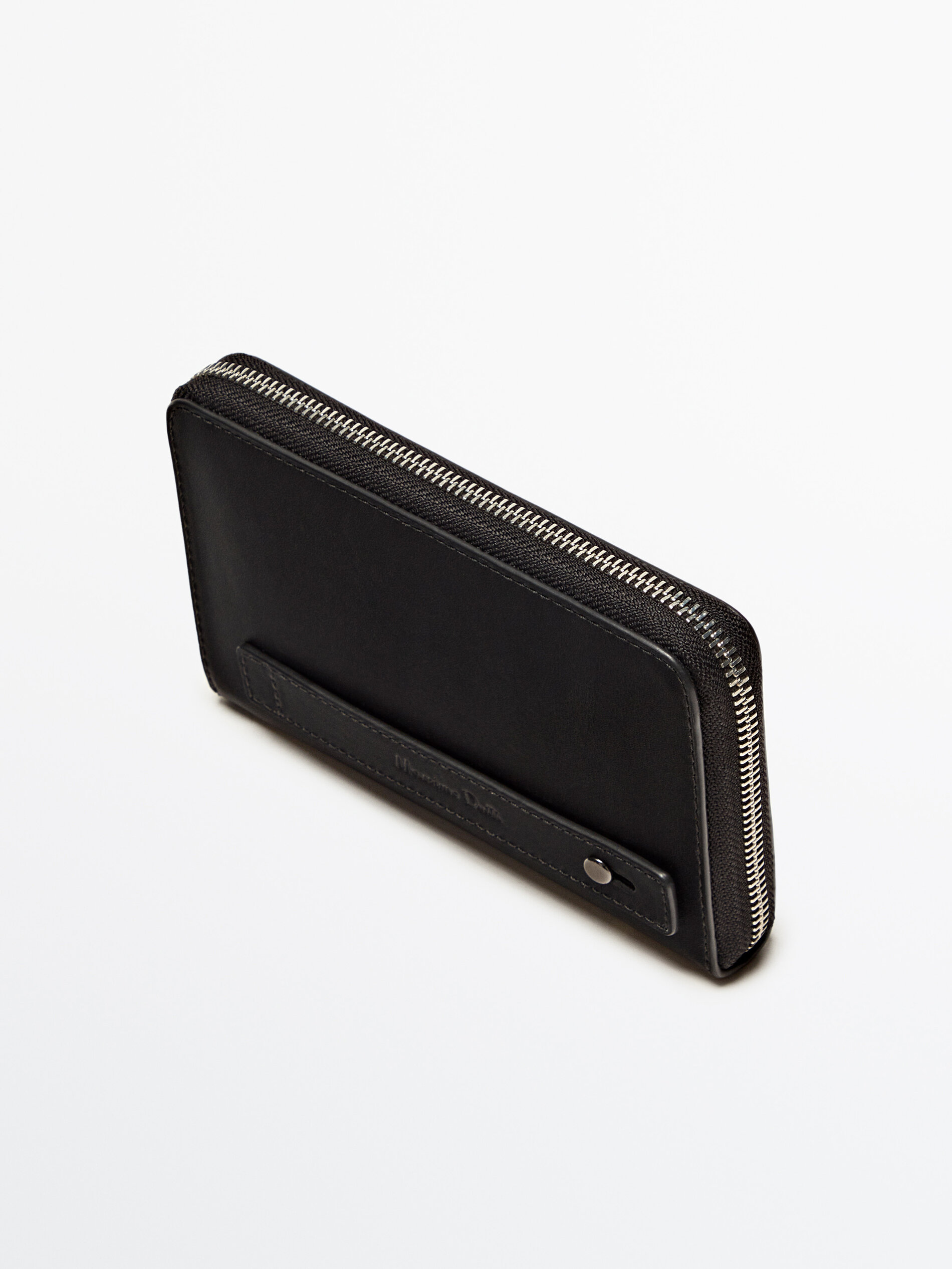 Cartera piel porta pasaporte - NEGRO