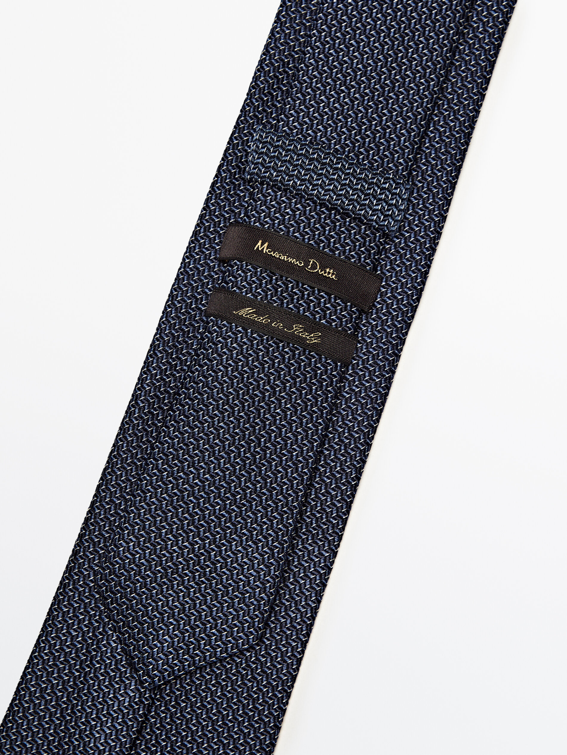 Corbata zigzag con algodón y seda - AZUL MARINO