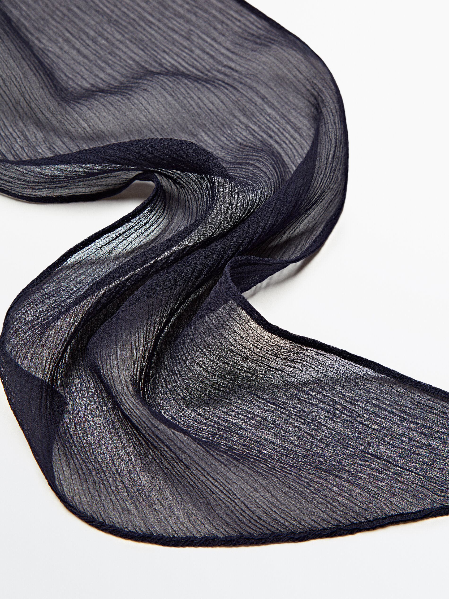 Fular seda georgette - AZUL PROFUNDO