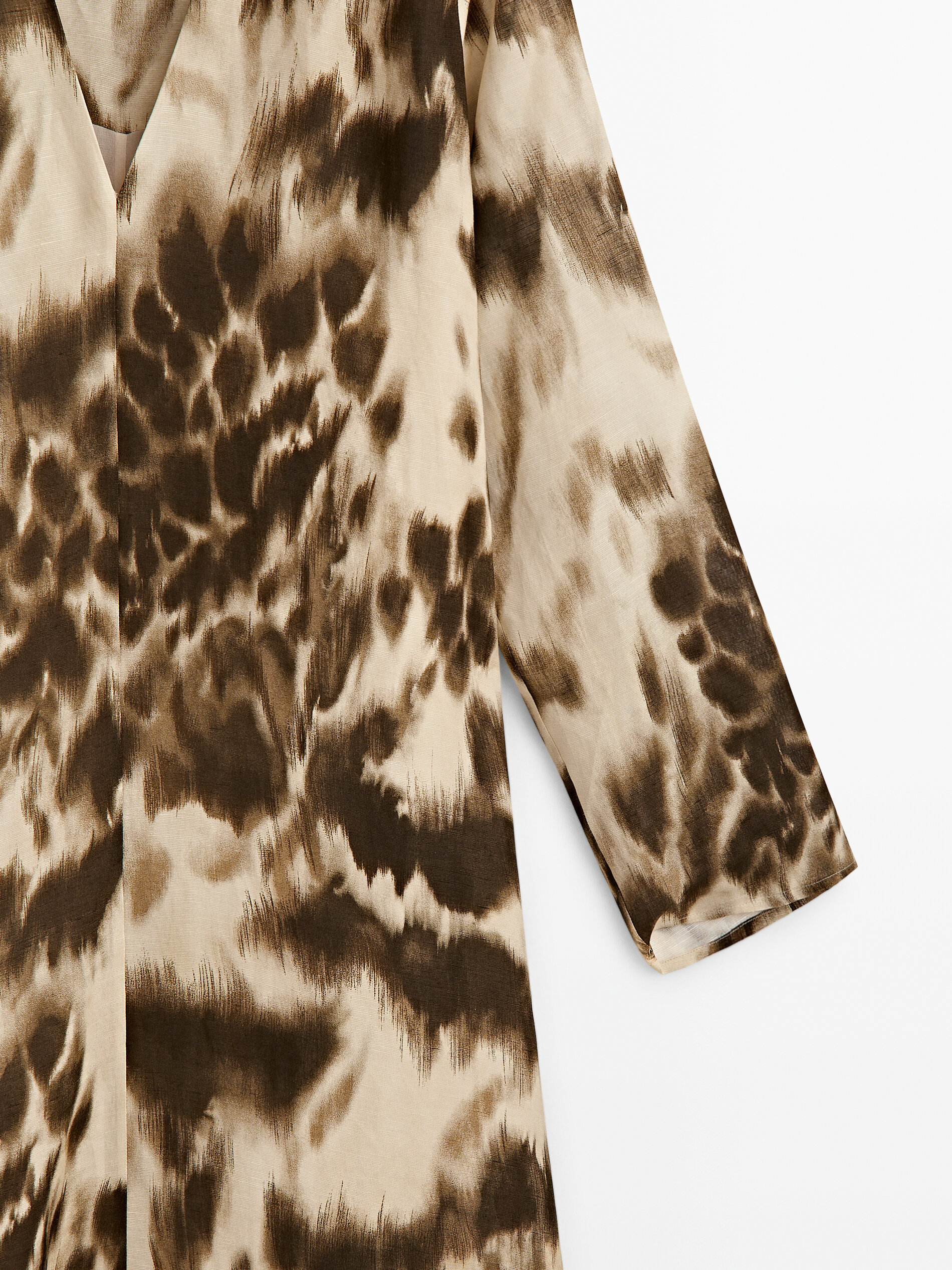 Vestido estampado animal - MARRÓN