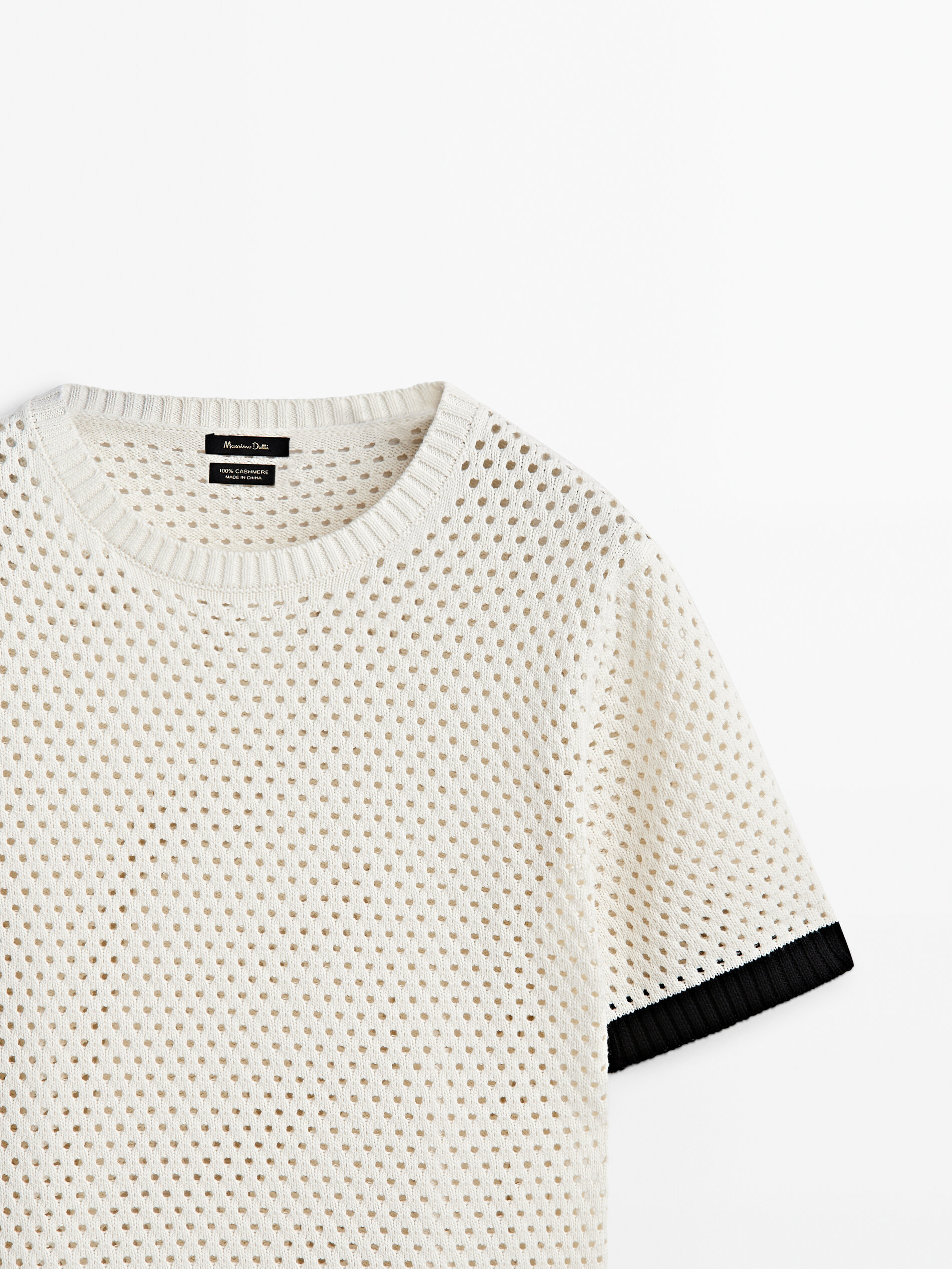 Jersey punto calado contraste - CRUDO