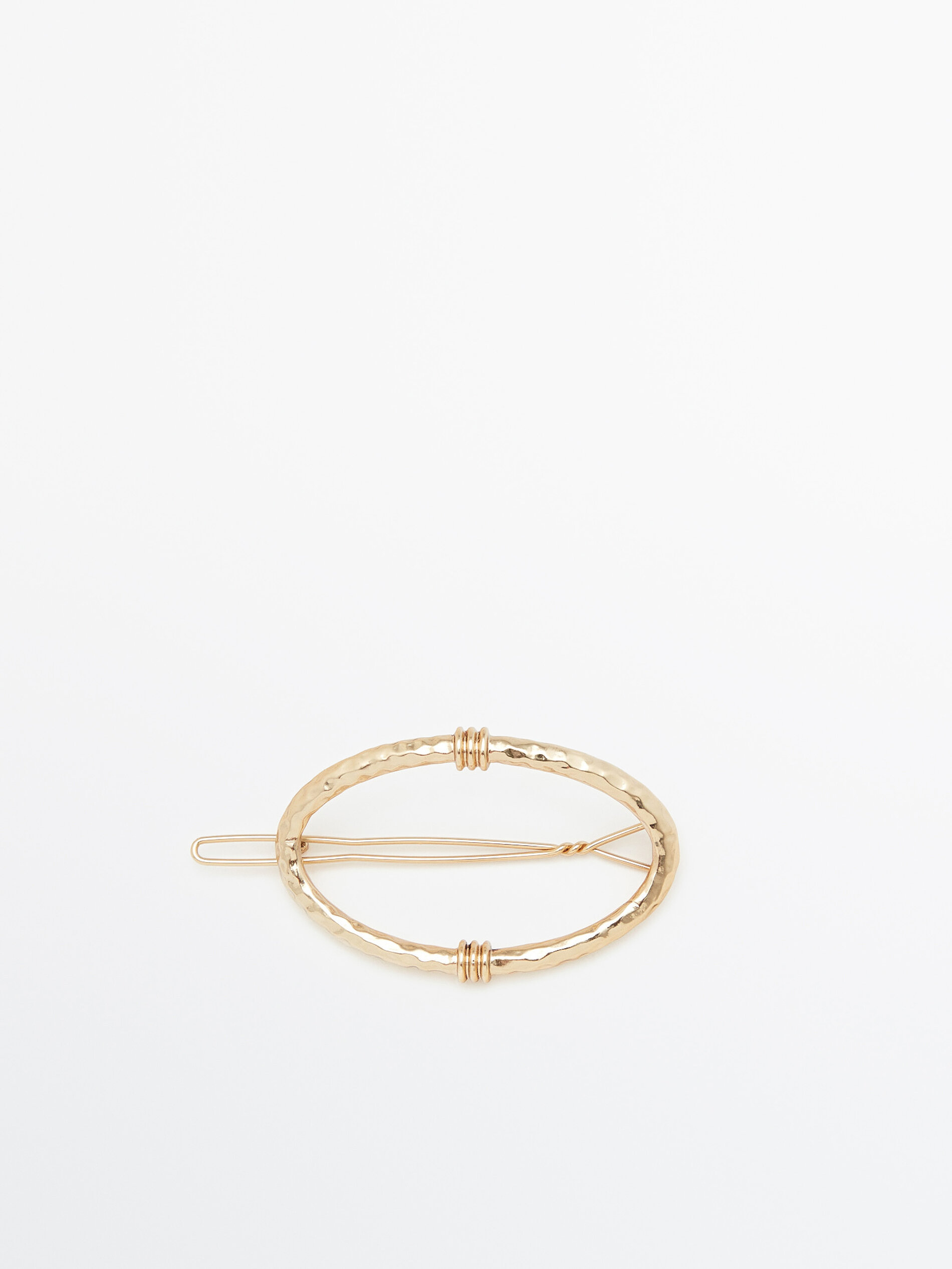 Horquilla redonda textura baño oro - DORADO