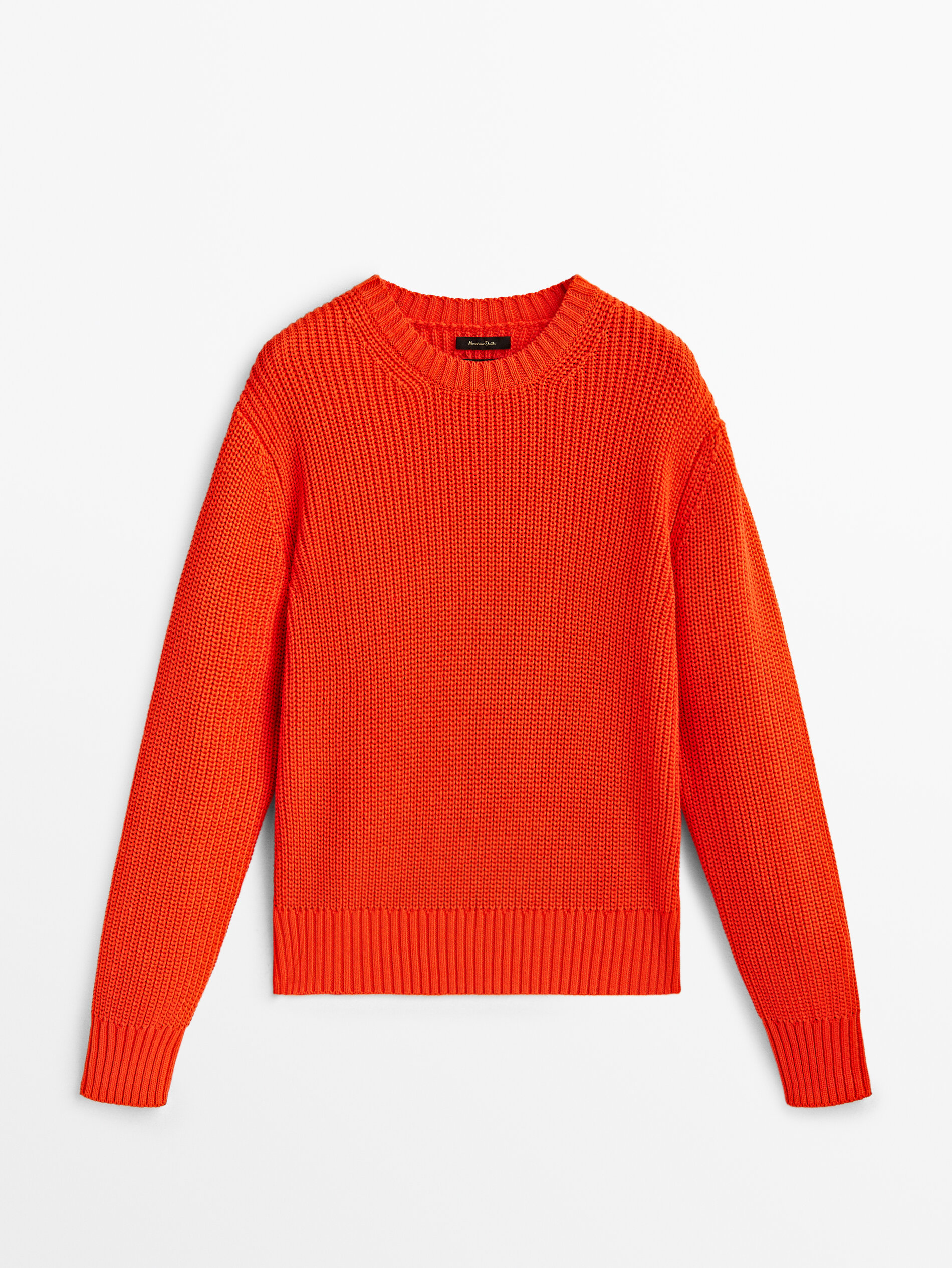 Jersey cuello redondo punto perlado - ROJO