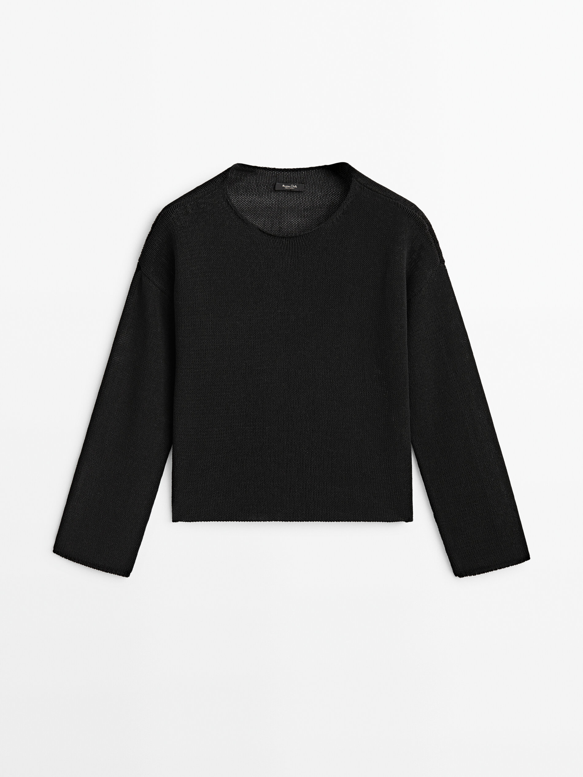 Jersey punto cropped - NEGRO