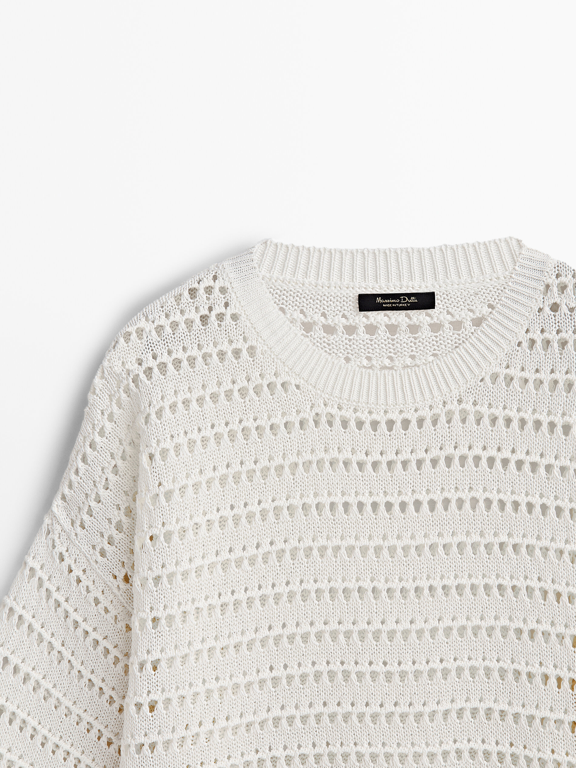 Jersey punto calado cuello redondo - CRUDO