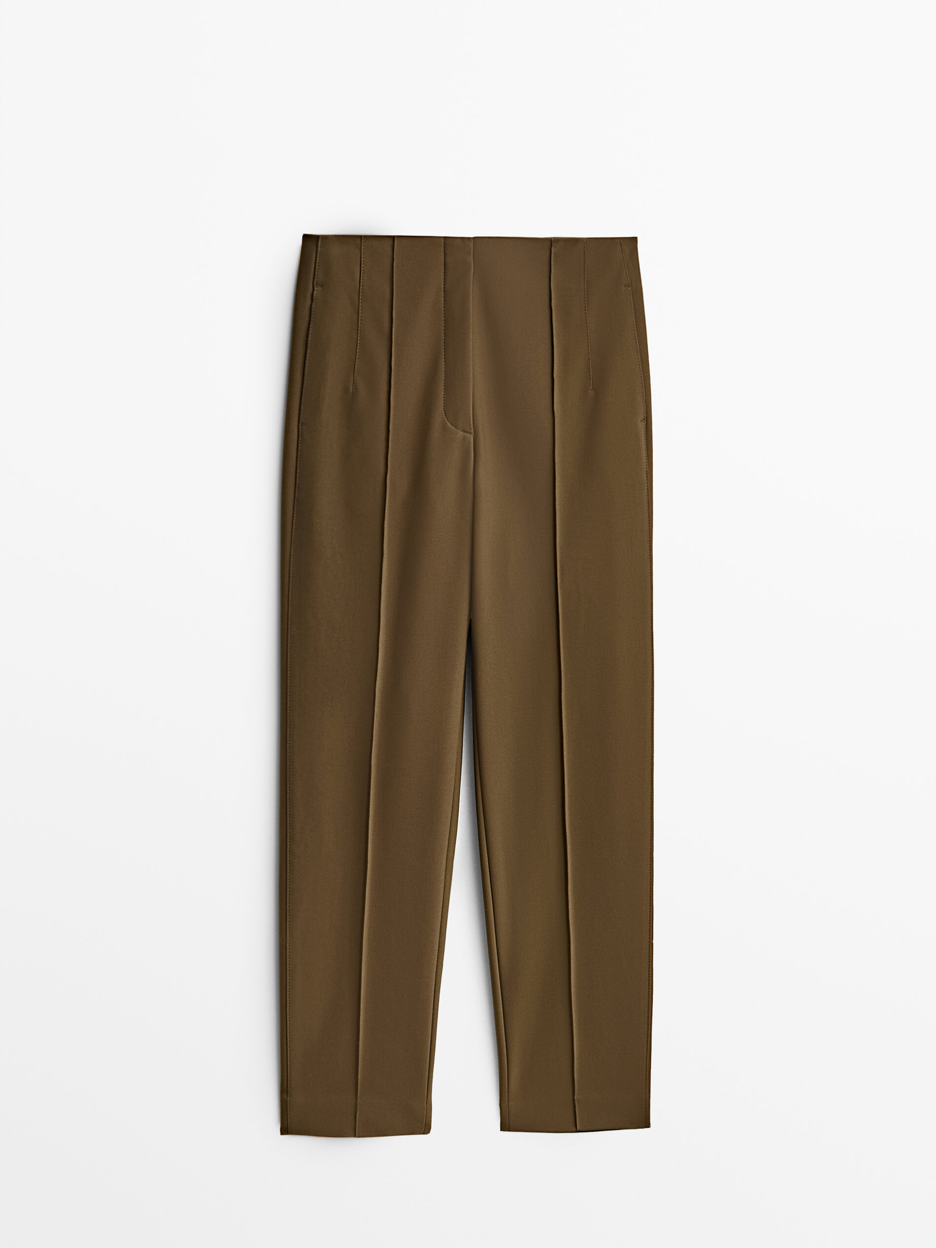 Pantalón técnico pespuntes slim fit - KAKI OSCURO