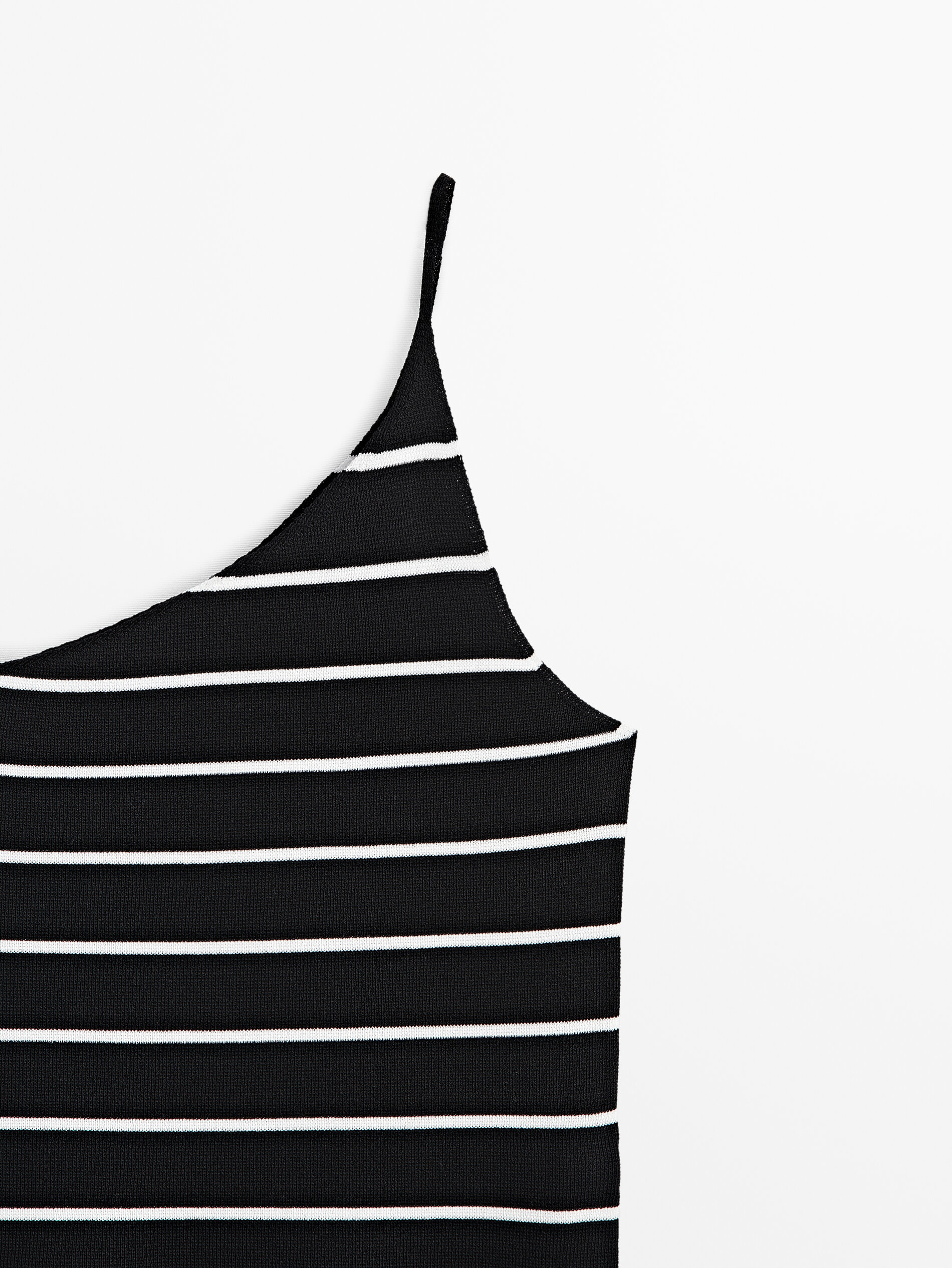 Top punto rayas asimétrico - NEGRO