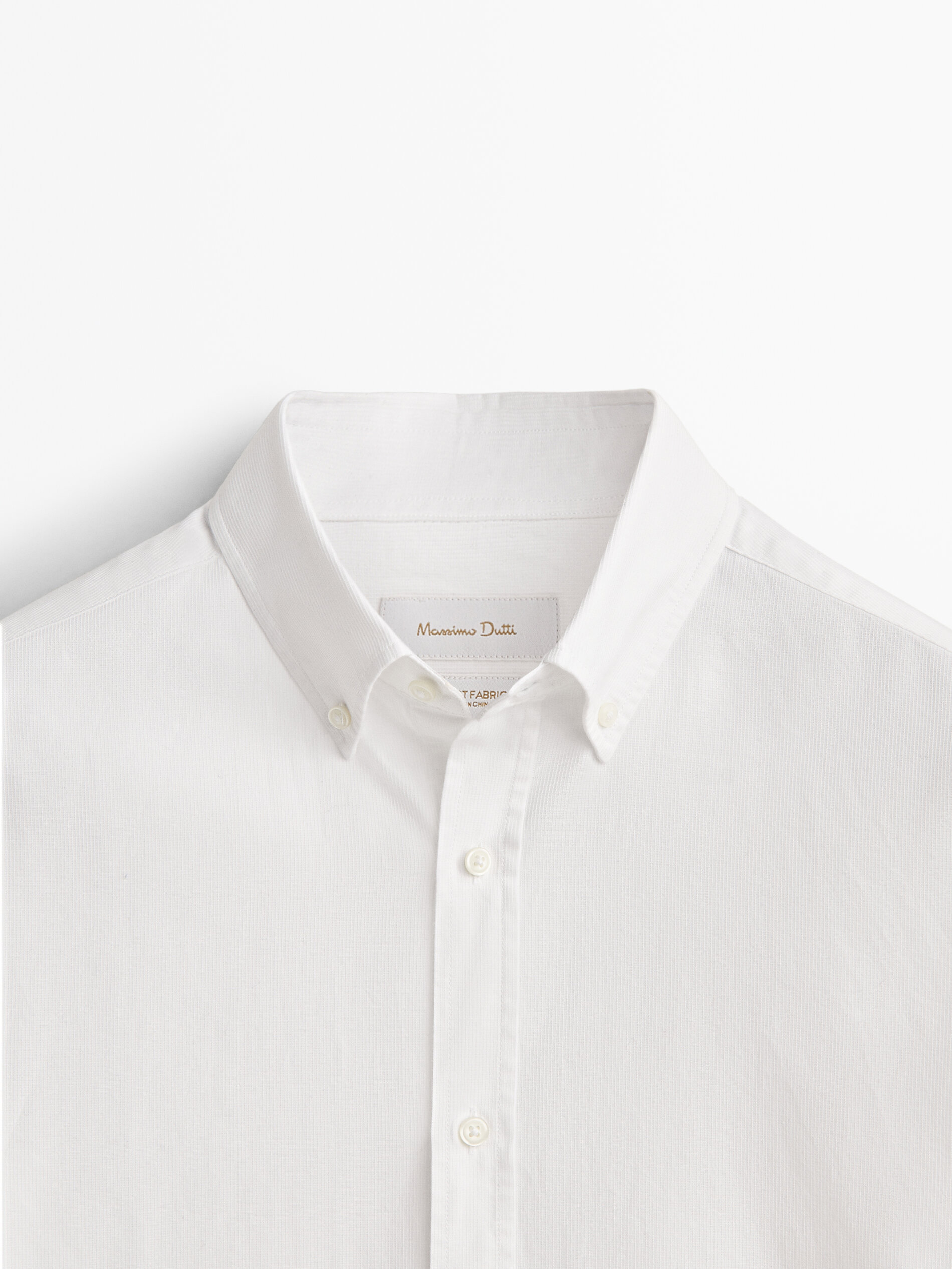 Camisa estructura algodón slim fit - BLANCO
