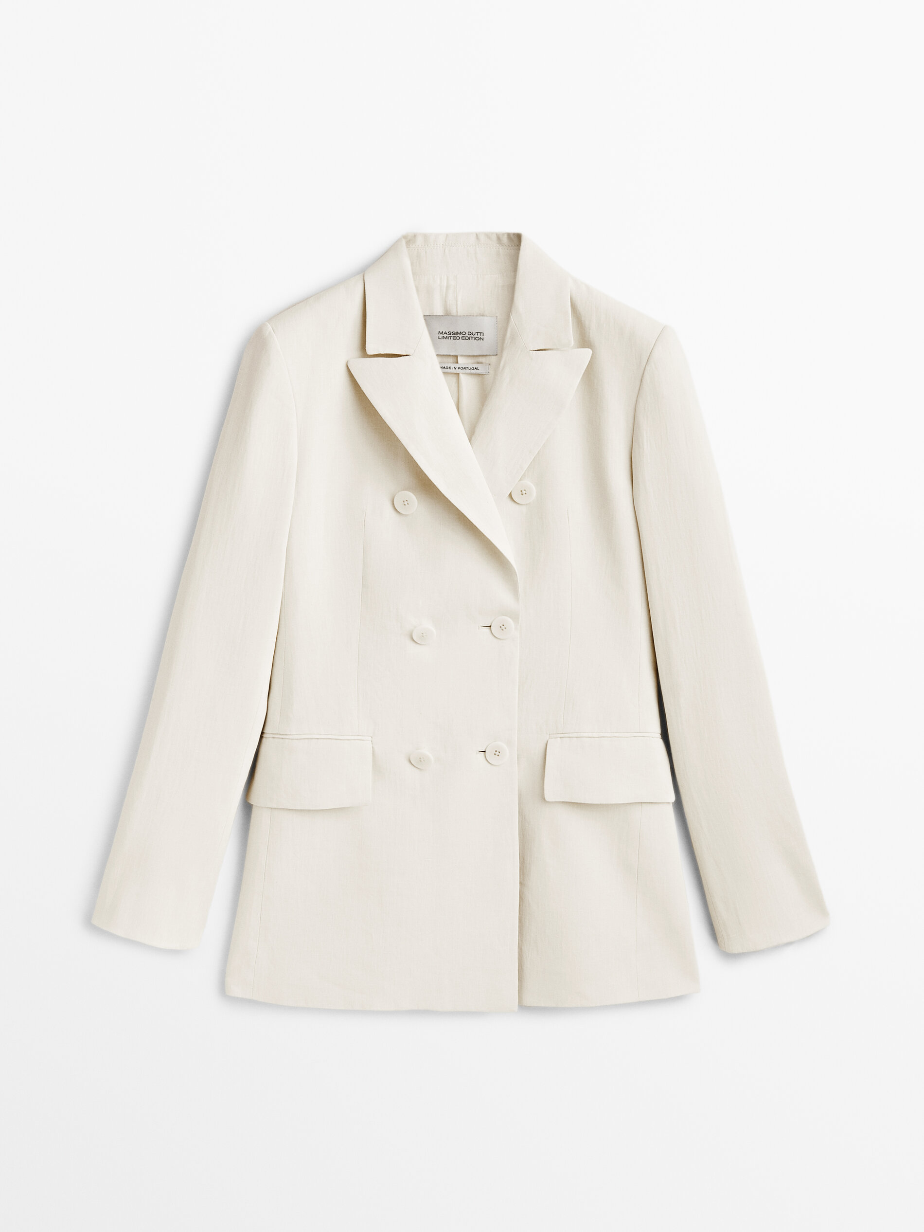 Americana traje cruzada lino Limited edition - MARFIL