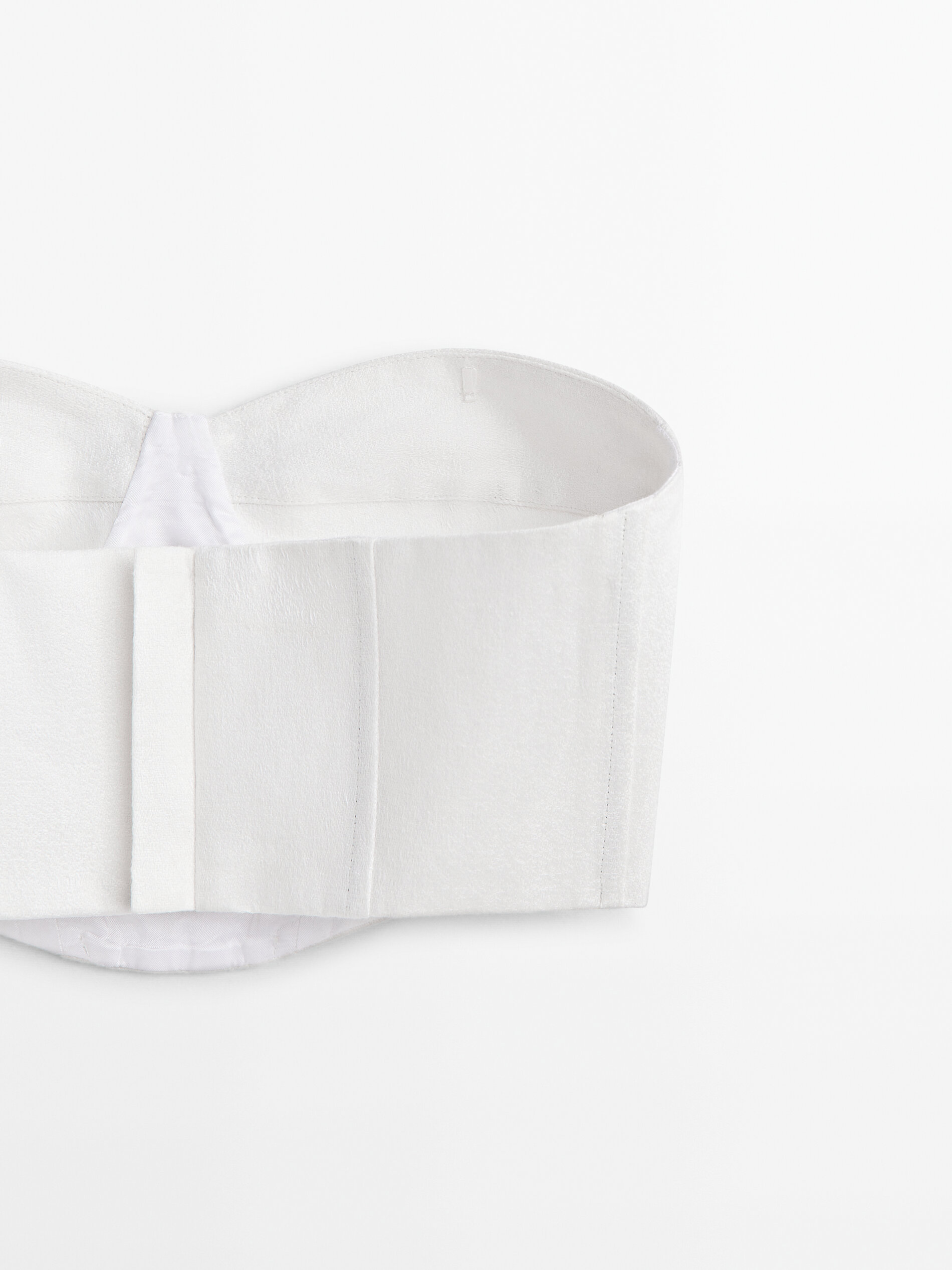 Top bustier lino jacquard -Studio - BLANCO