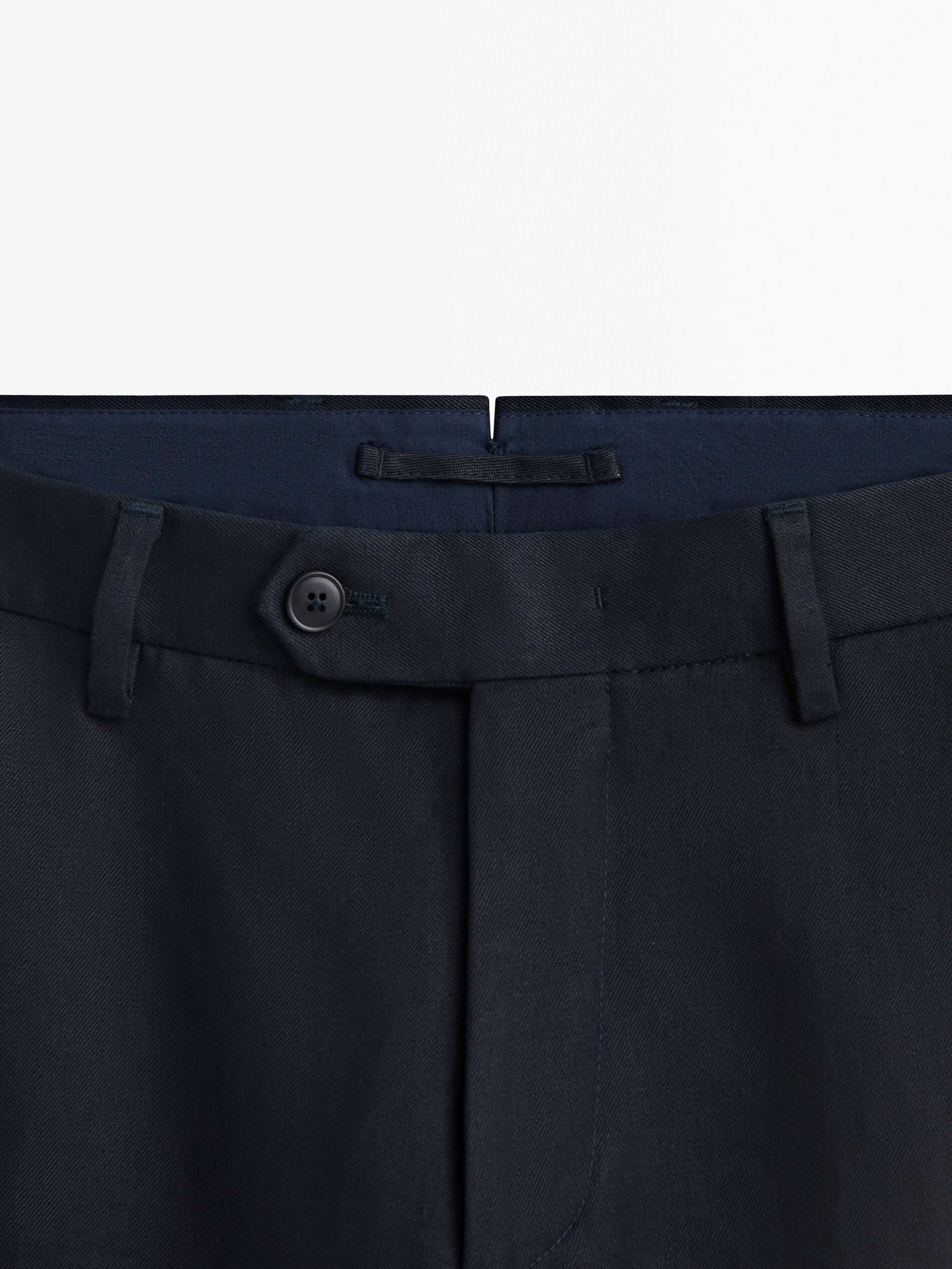 Pantalón traje azul marino 100% lino - AZUL MARINO