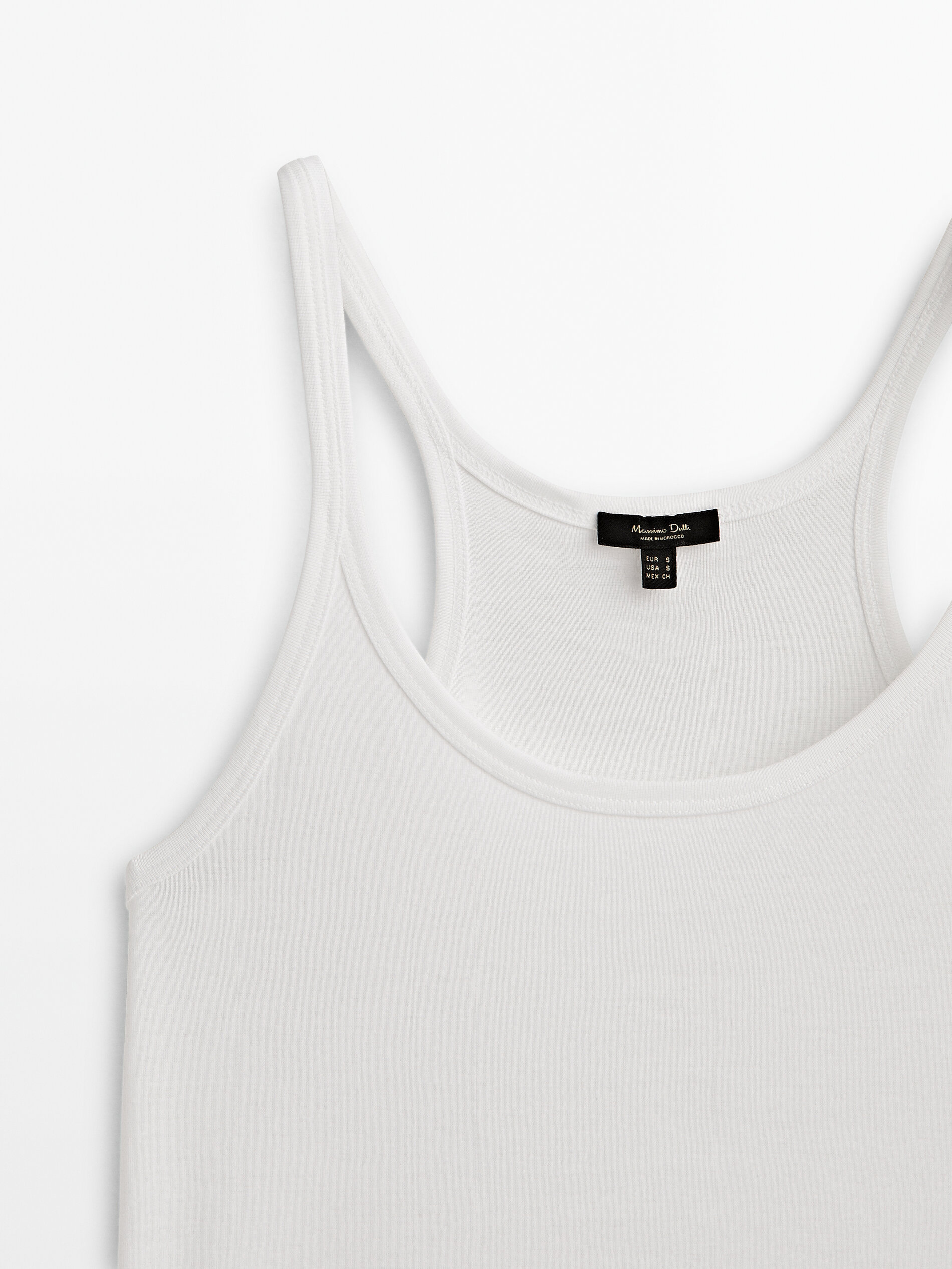 Camiseta algodón tirantes finos - BLANCO