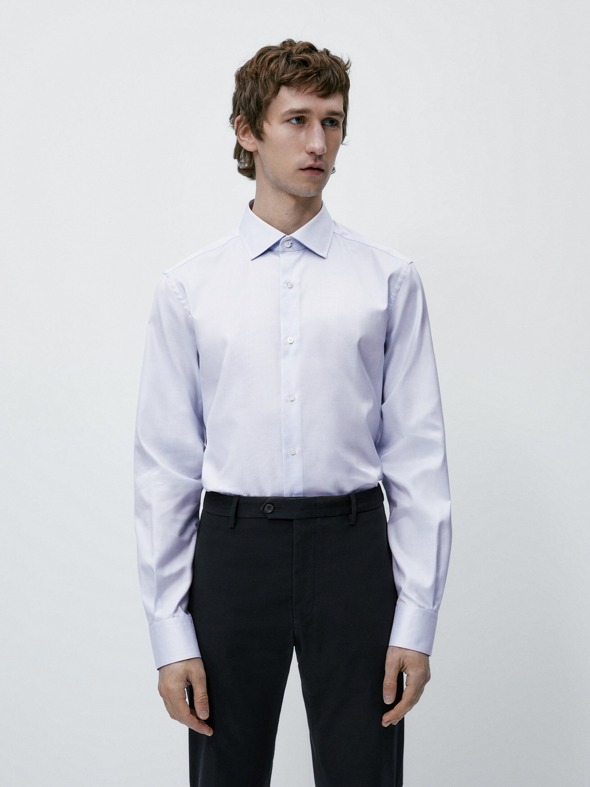 Camisa estructura easy iron slim fit - CELESTE