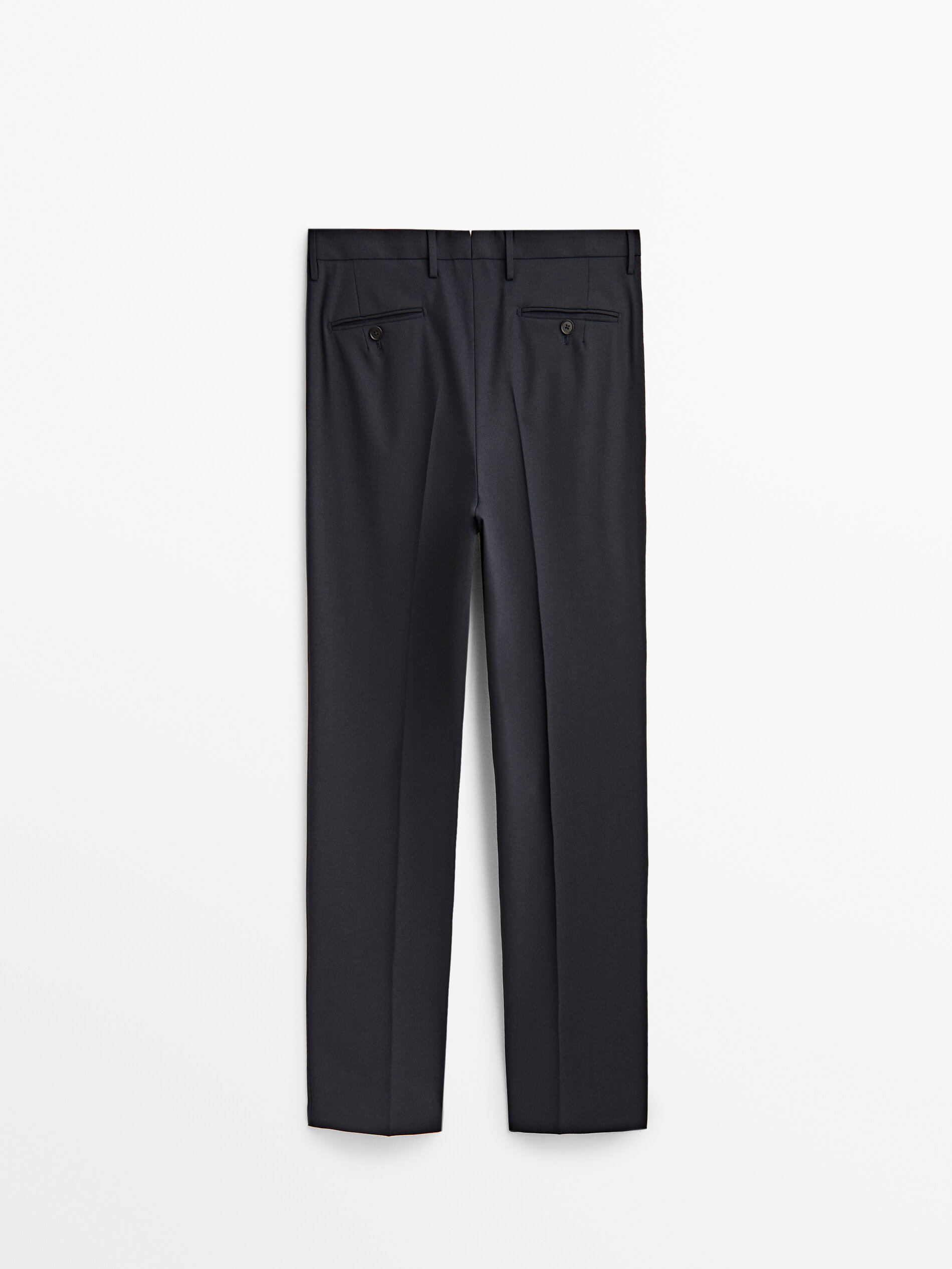 Pantalón traje azul mezcla lana -Studio - AZUL OSCURO