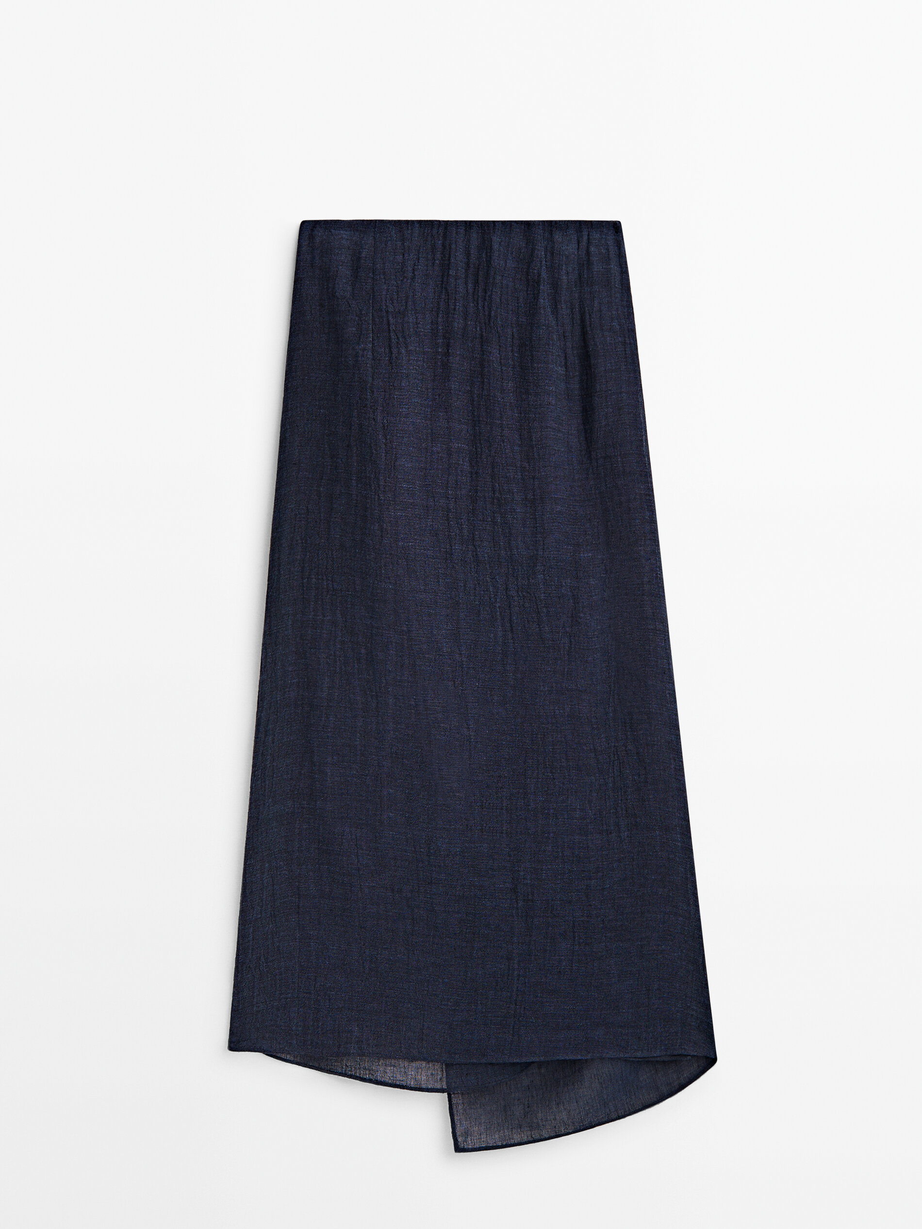 Falda midi pareo gofrada - AZUL