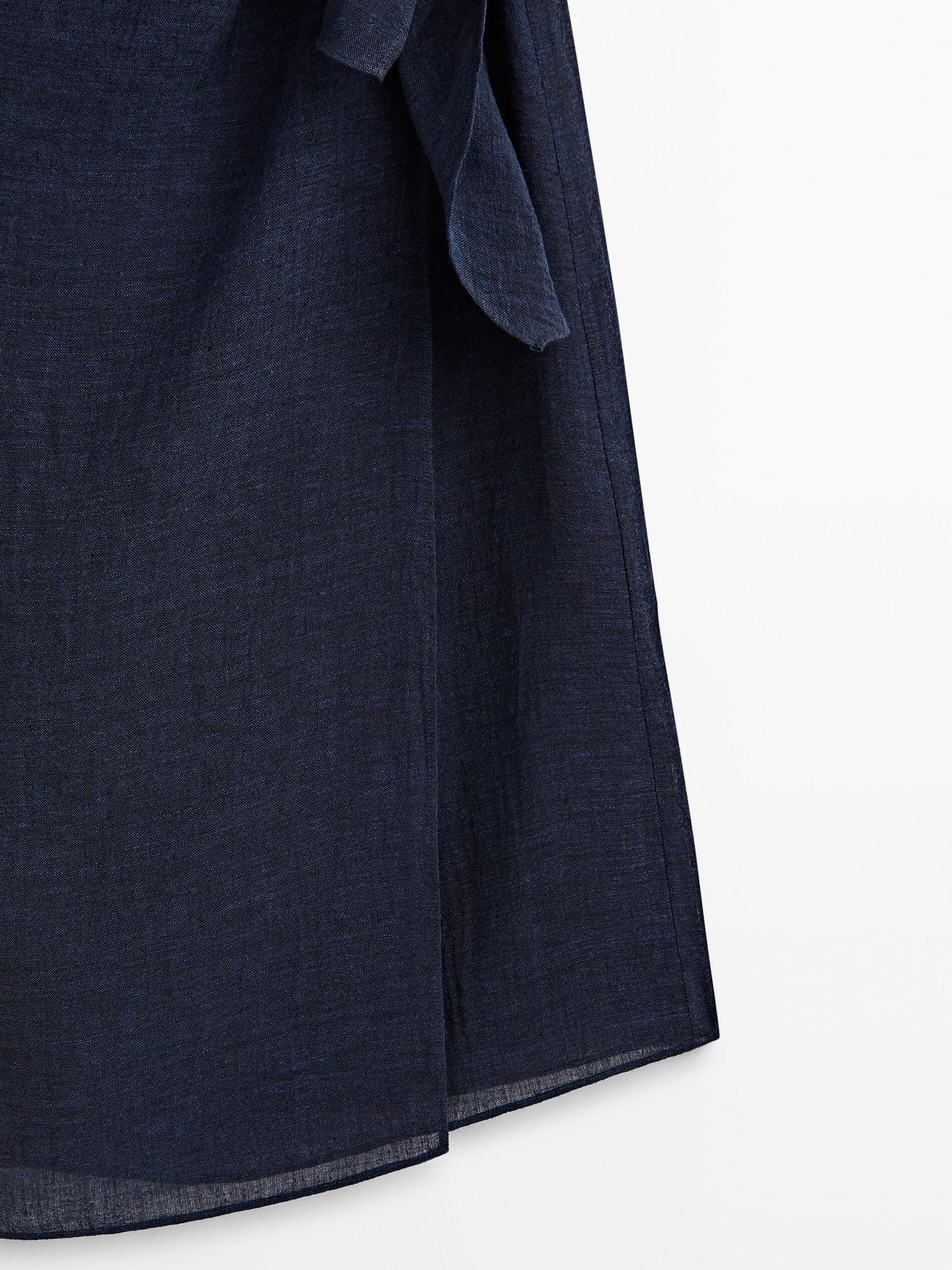 Falda midi pareo gofrada - AZUL