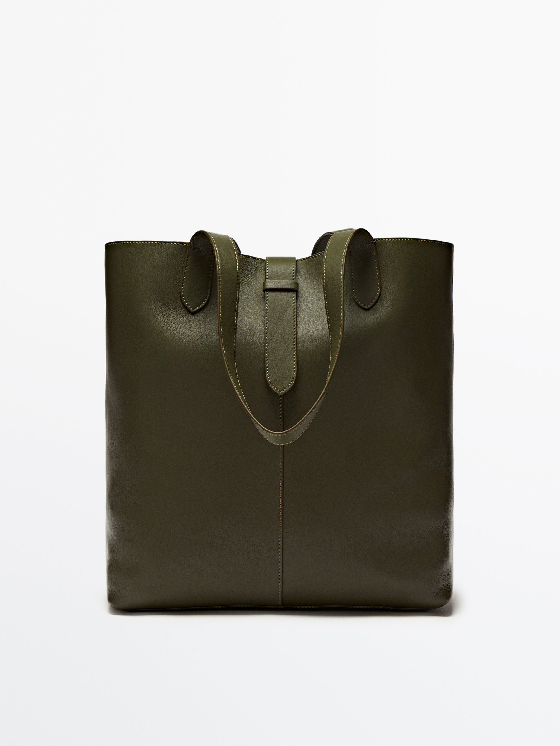 Bolso maxi saco piel napa - KAKI