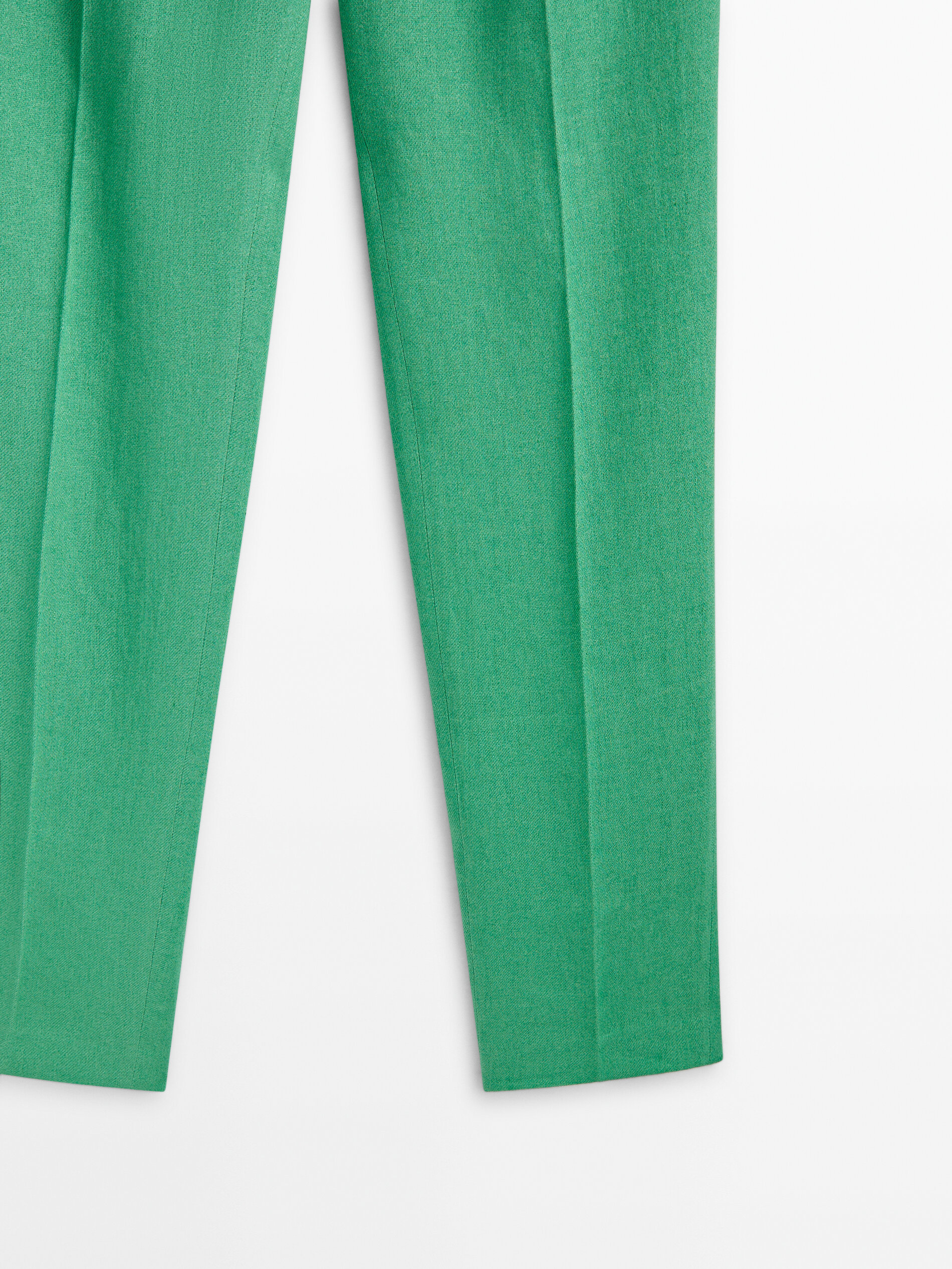 Pantalón traje mezcla lino -Studio - VERDE