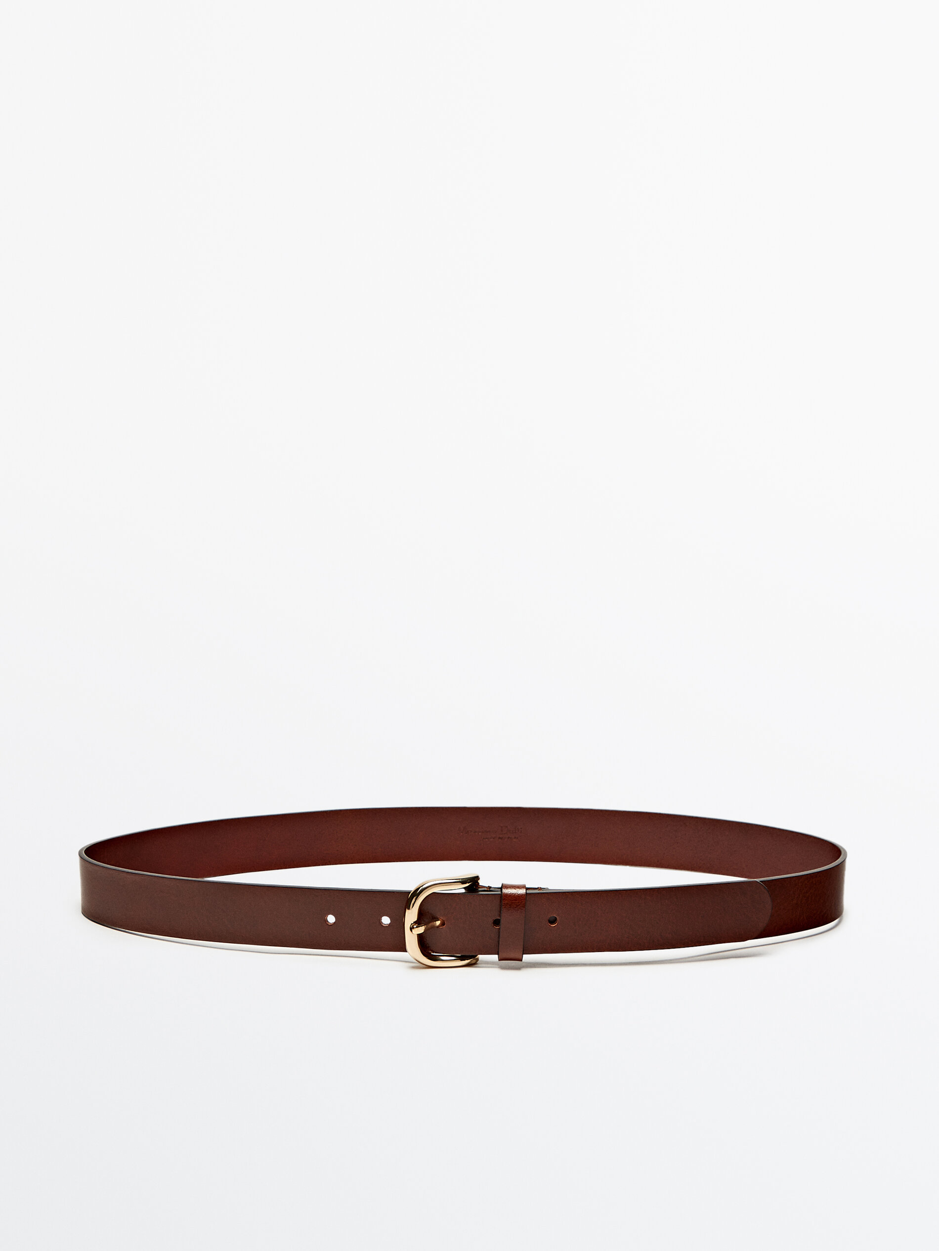 Cinturón piel hebilla dorada - CUERO