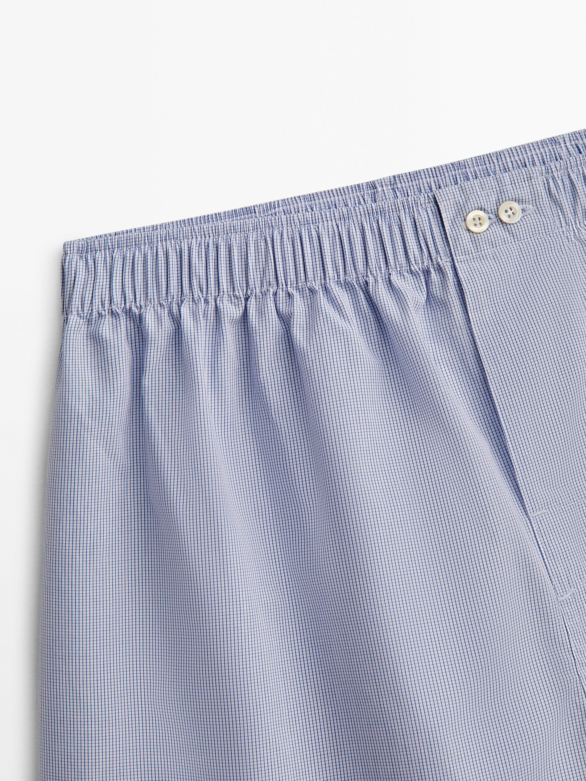 Calzoncillo popelín microcuadros - AZUL