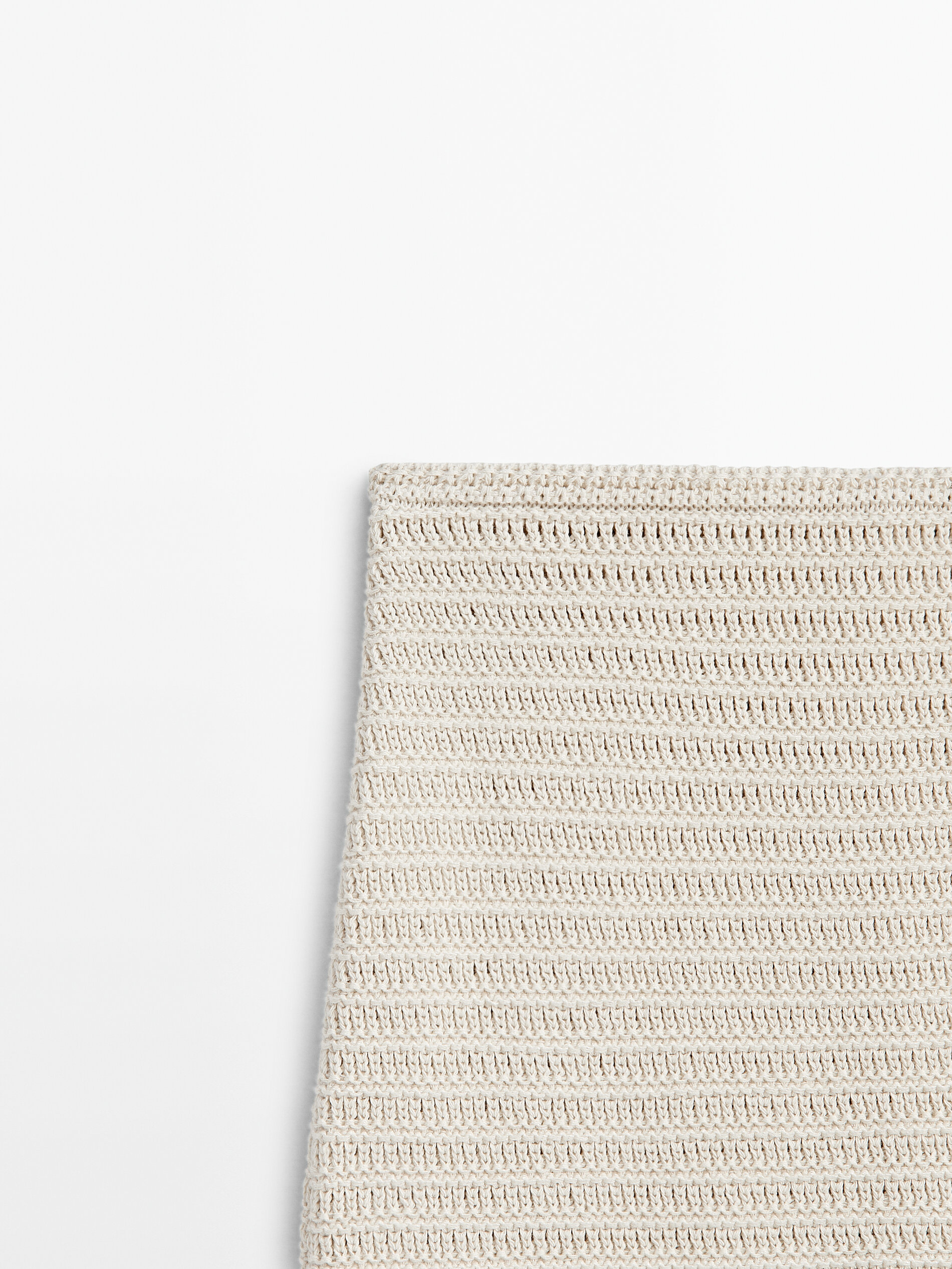 Falda punto crochet -Studio - BEIGE