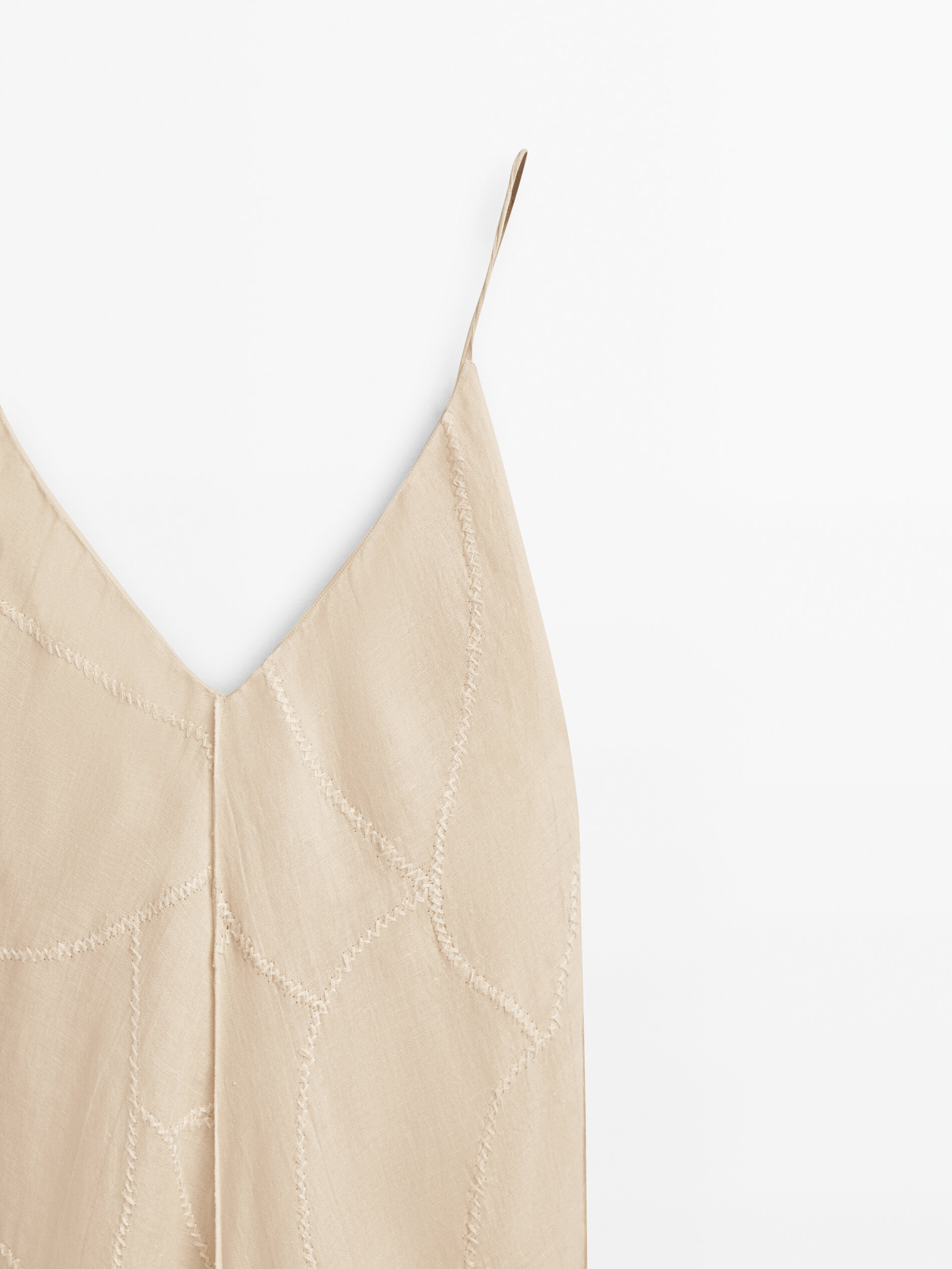 Vestido tirantes detalle bordados Limited edition - CRUDO