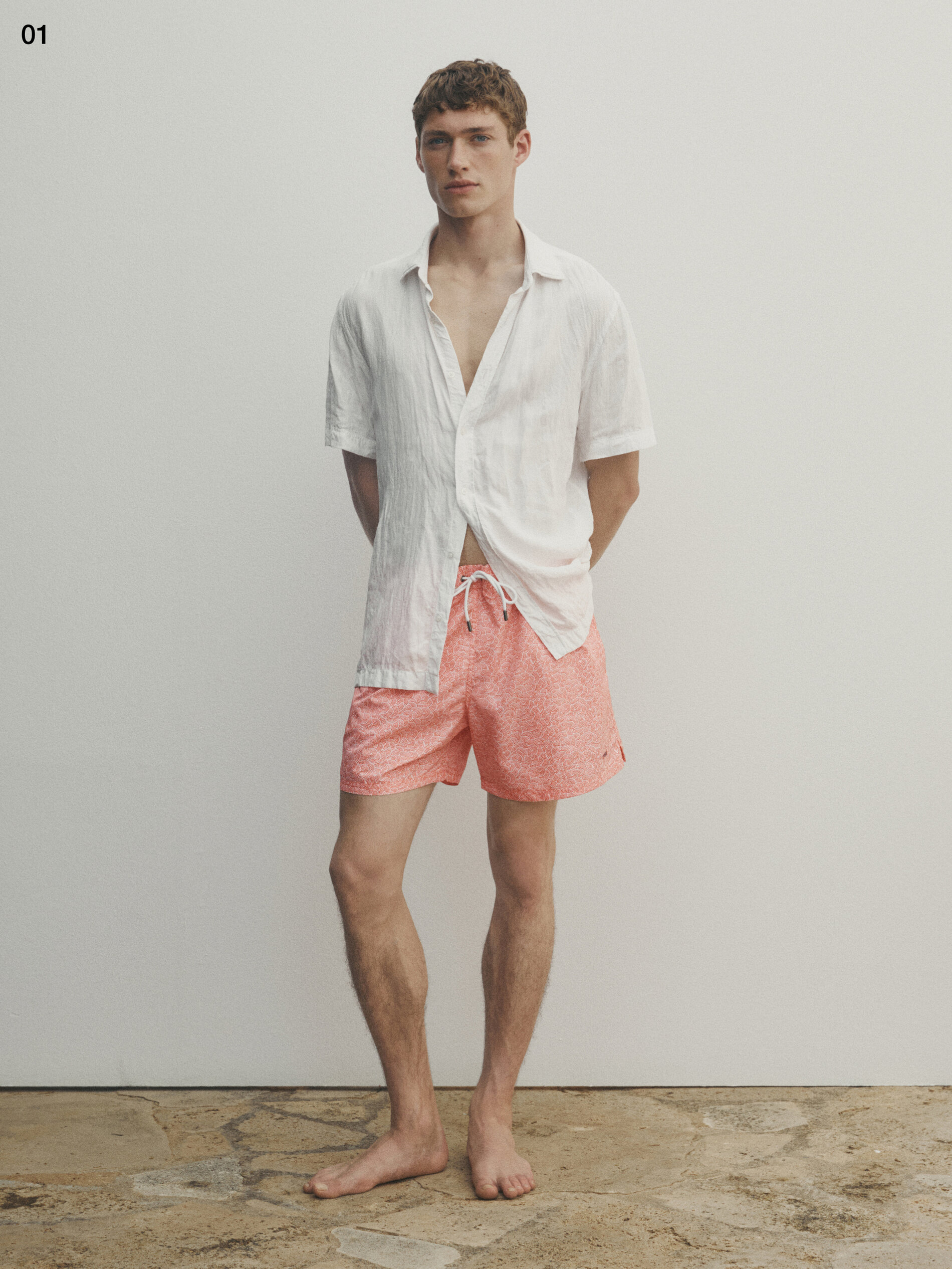 Bañador estampado motivo marino - CORAL