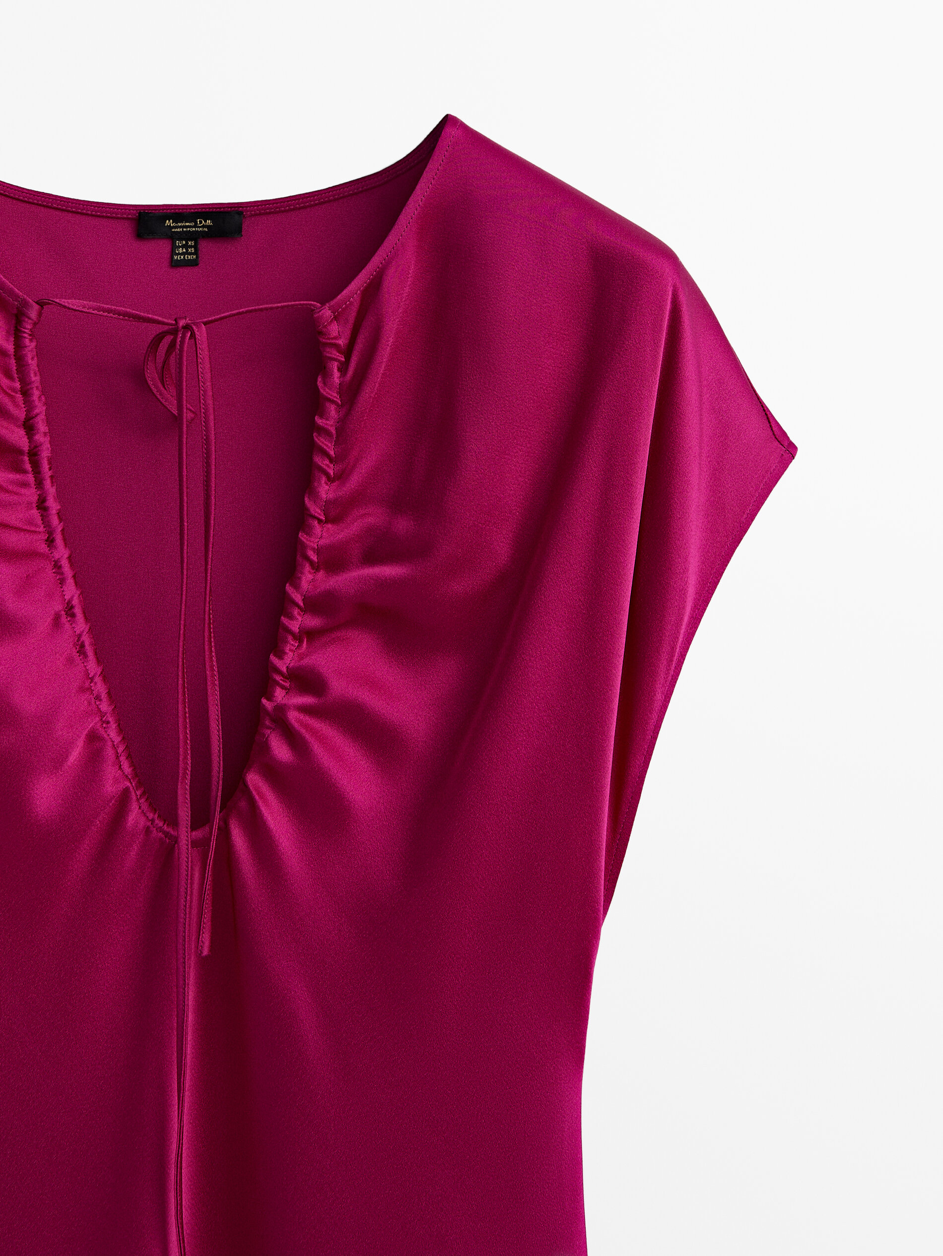 Vestido largo fluido detalle escote - Buganvilla