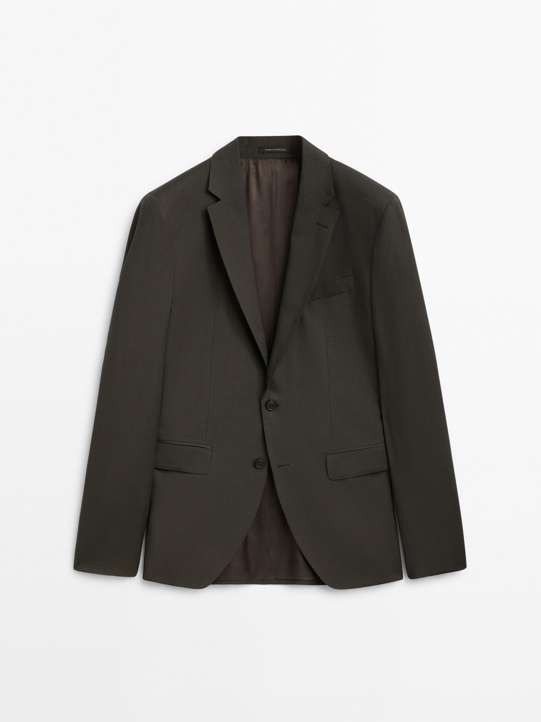 Americana traje lana super 120's pata de gallo - ACEITE