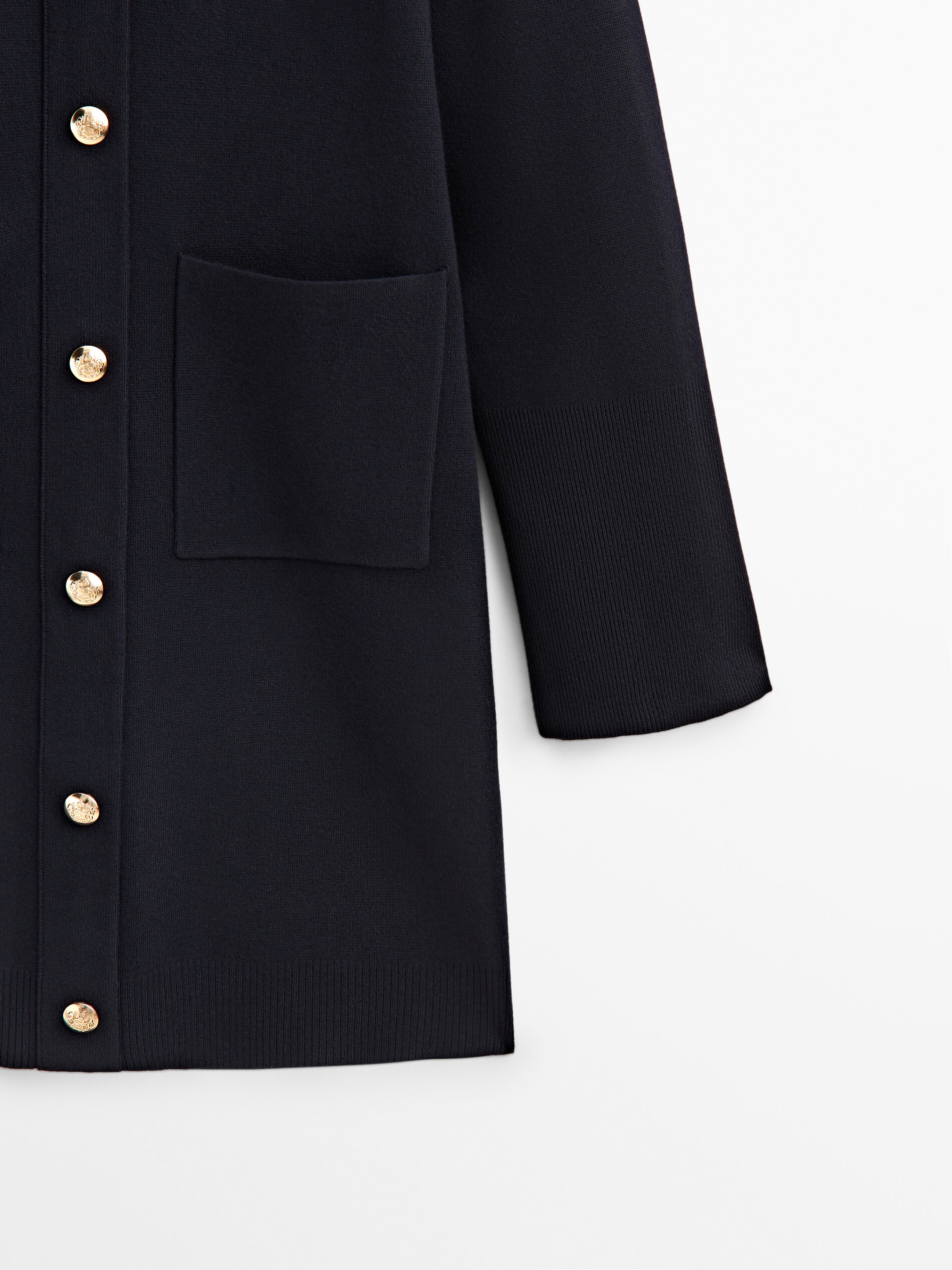 Vestido corto punto botones - AZUL MARINO