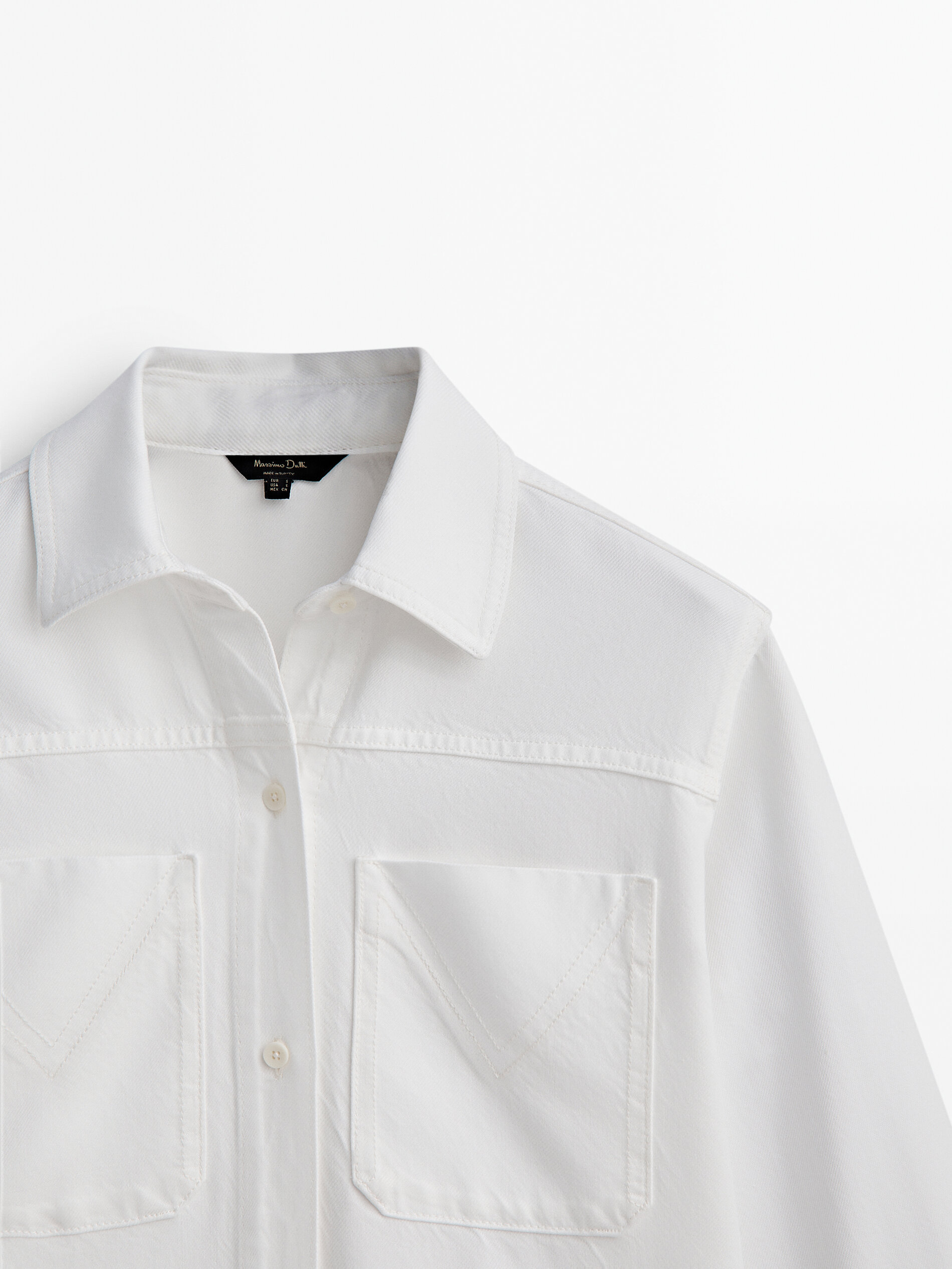 Camisa lyocell bolsillos - CRUDO