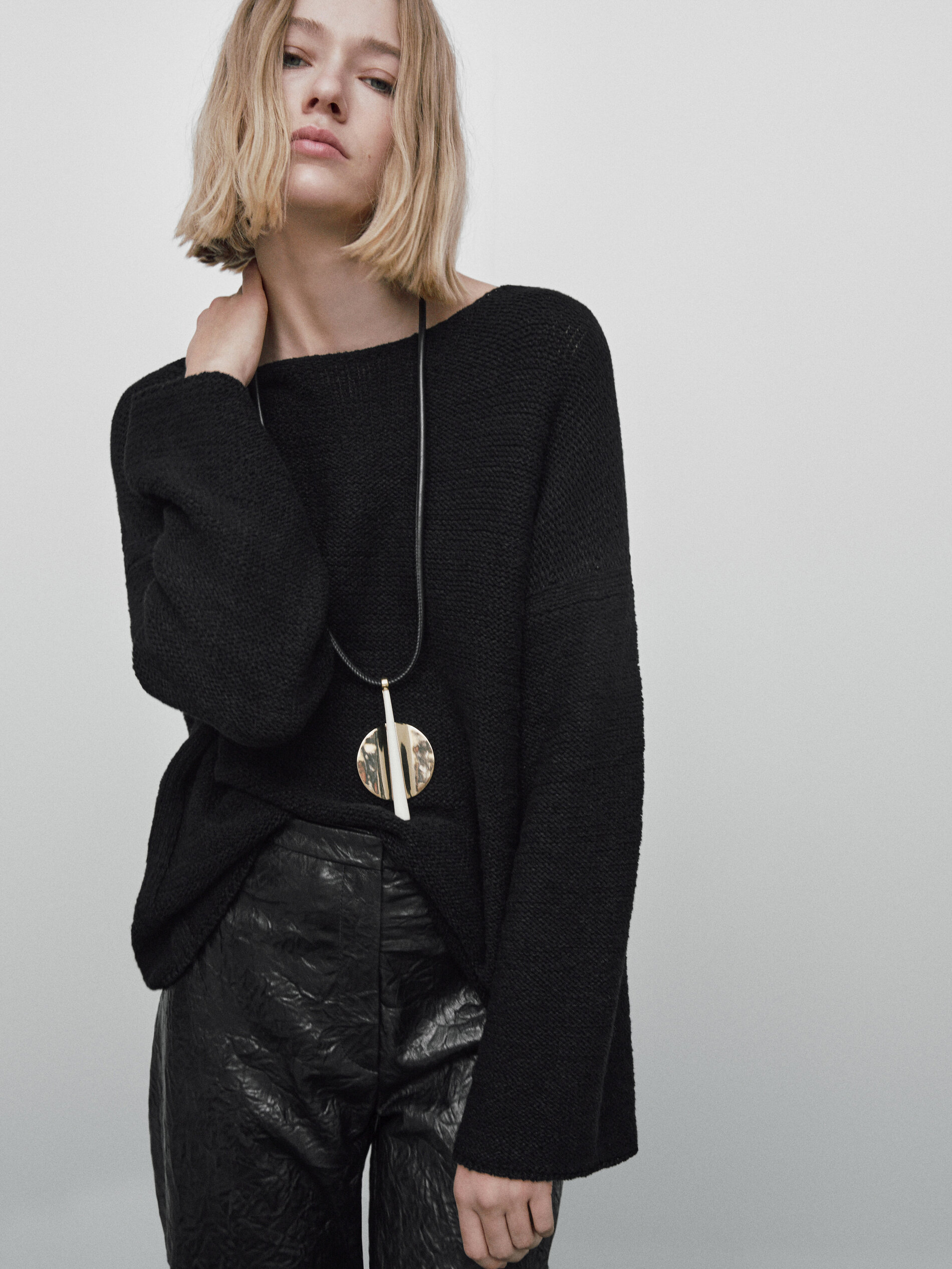 Pantalón piel napa craquelada Limited edition - NEGRO