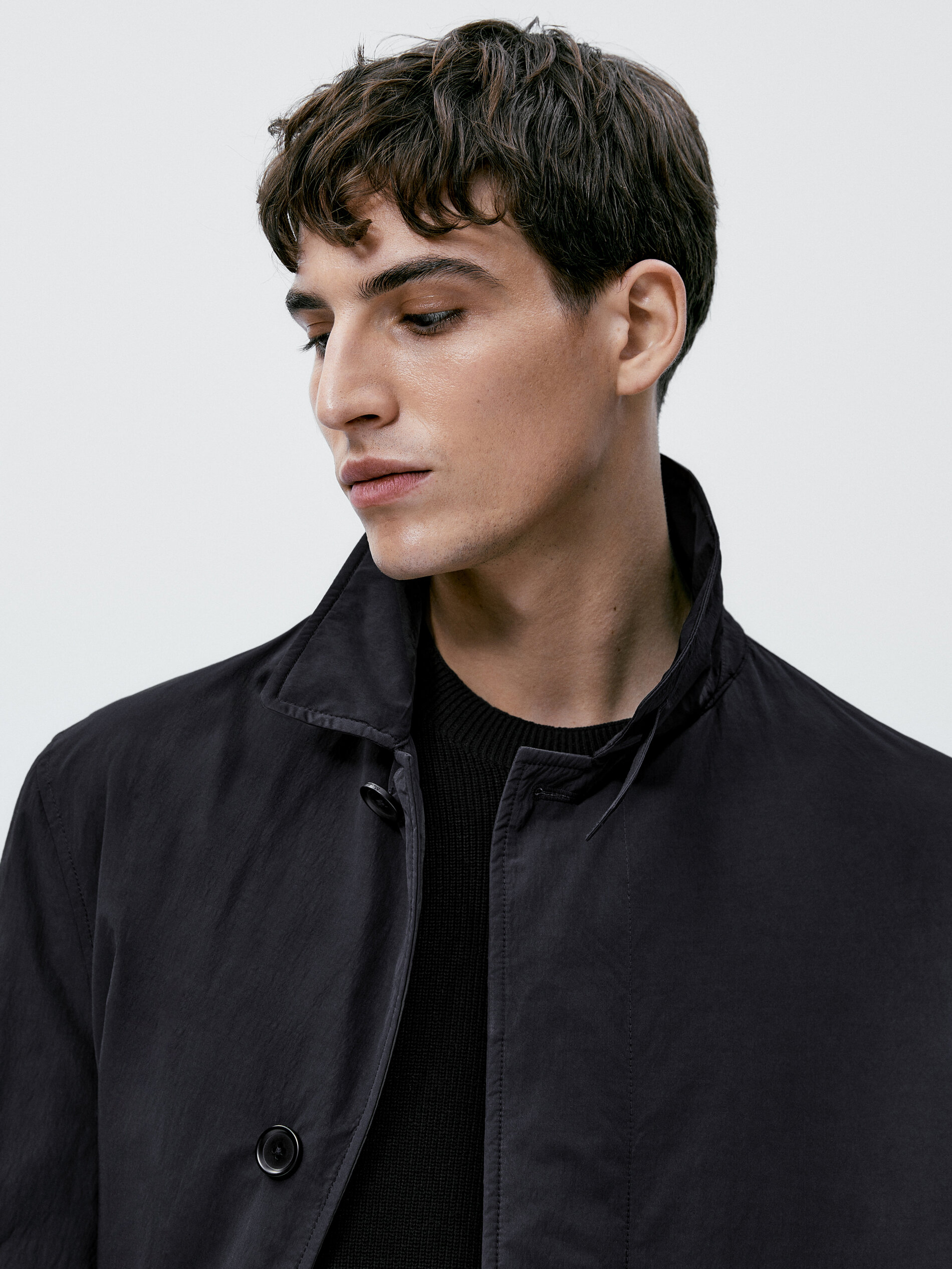 Chaqueta trench técnica ligera 3/4 - AZUL MARINO