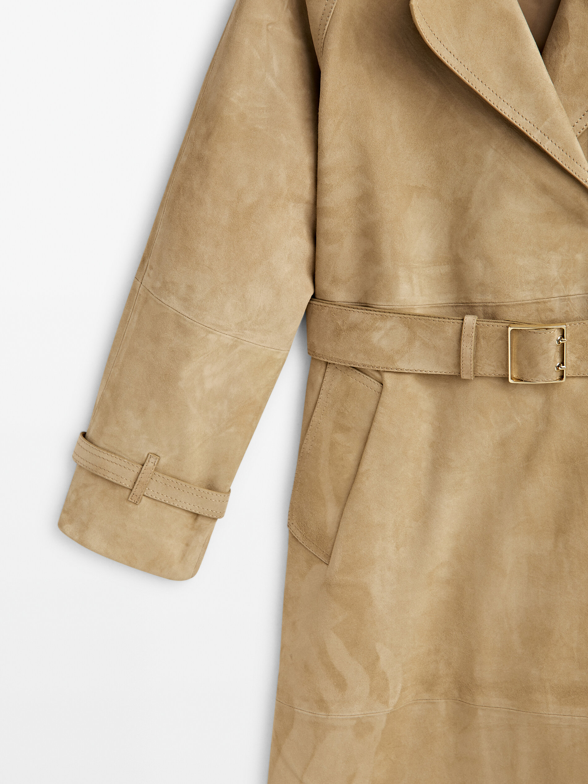 Chaqueta trench ante - CAMEL