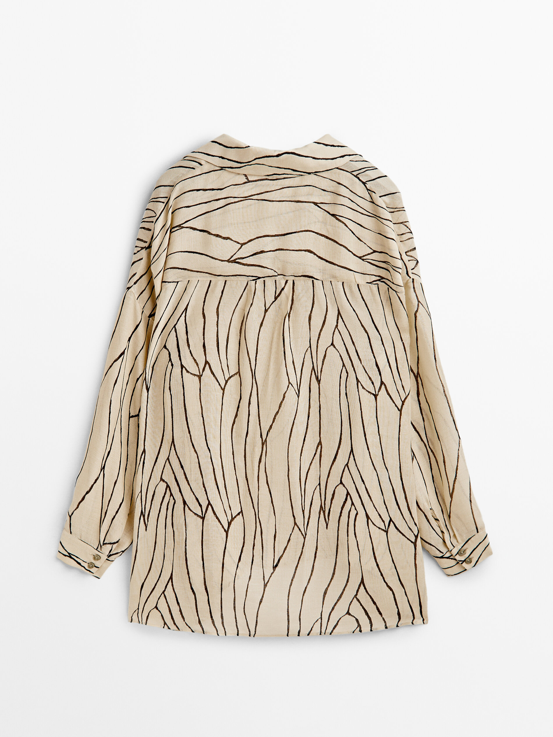 Camisa estampada cuello polo - CRUDO