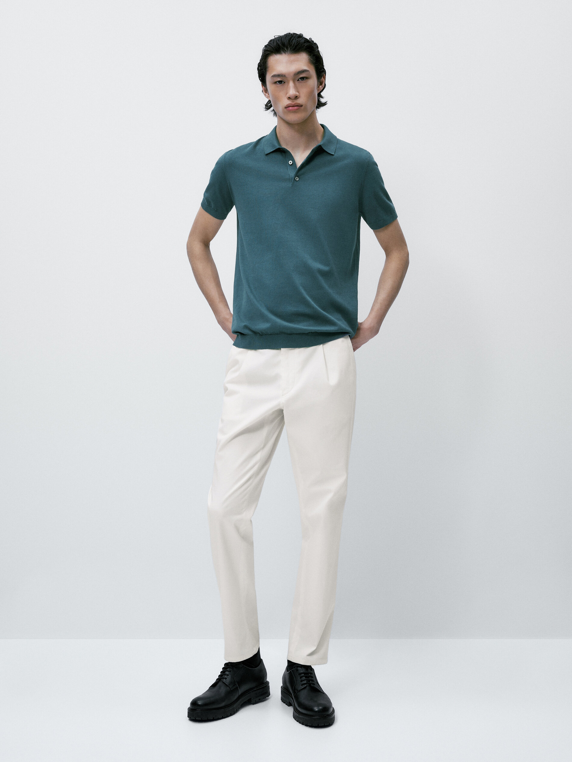 Jersey polo manga corta algodón - Azul oscuro