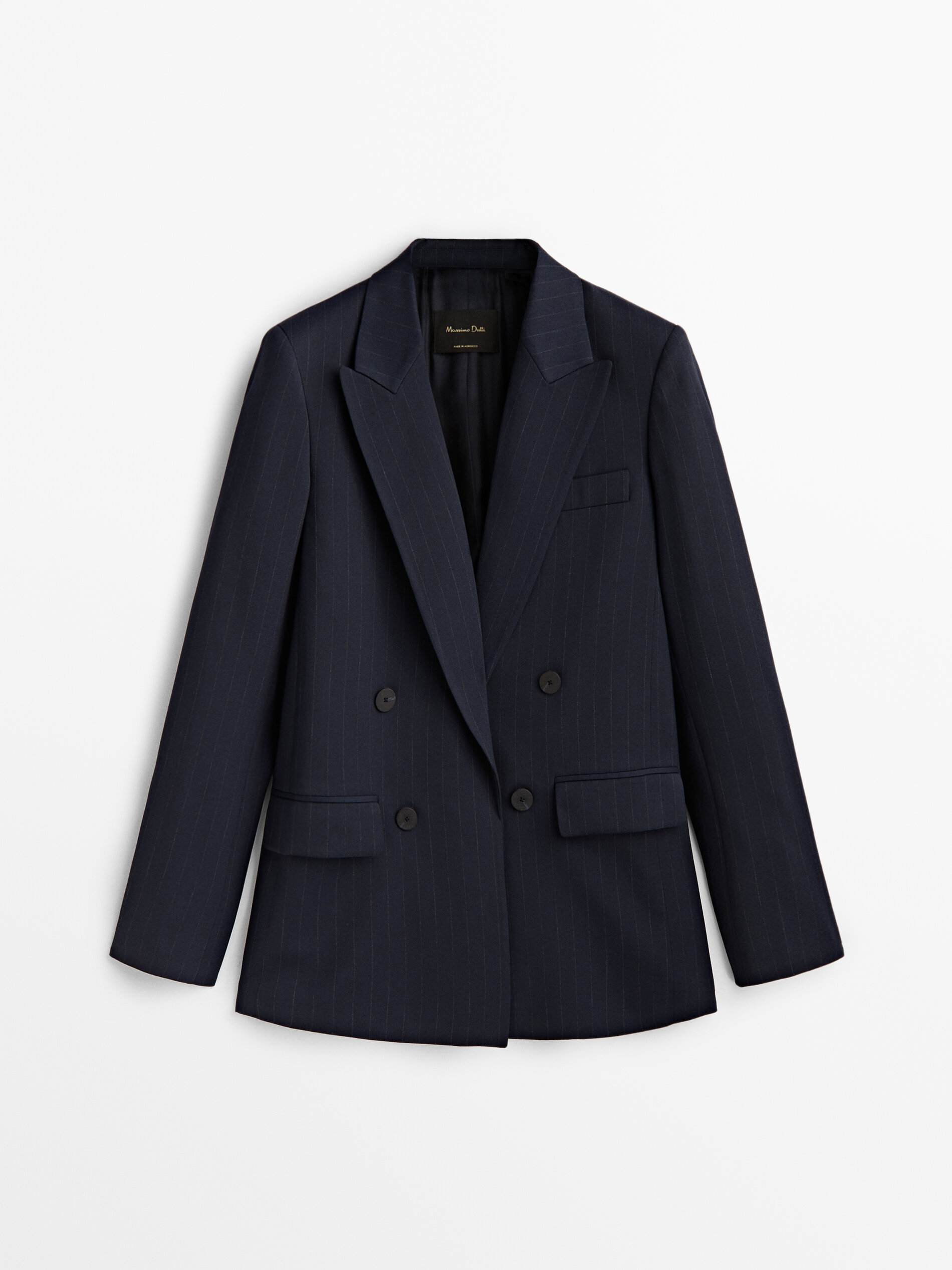 Americana traje raya diplomática falso cruce - AZUL MARINO