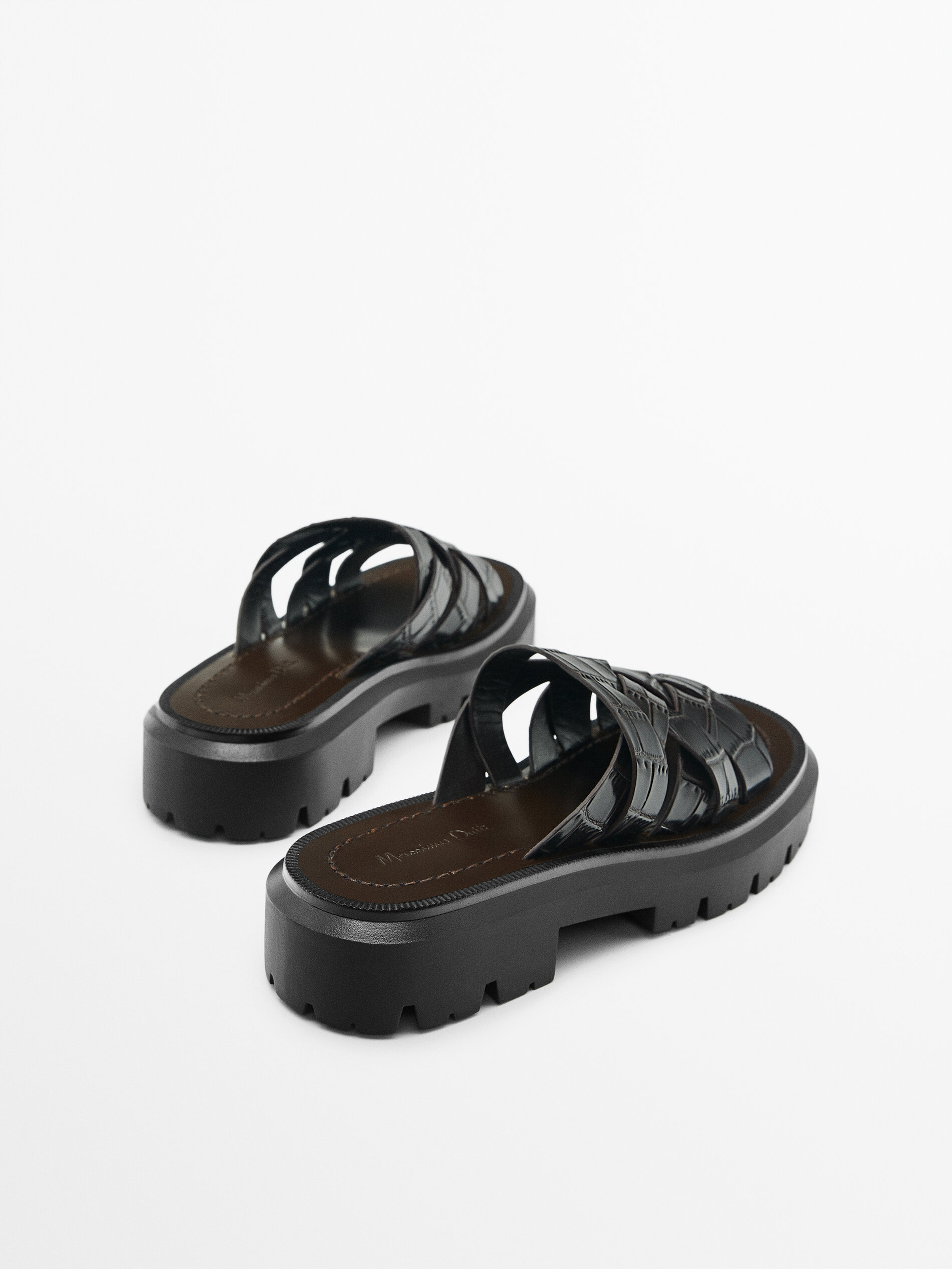 Sandalia piel pala super track - MARRÓN