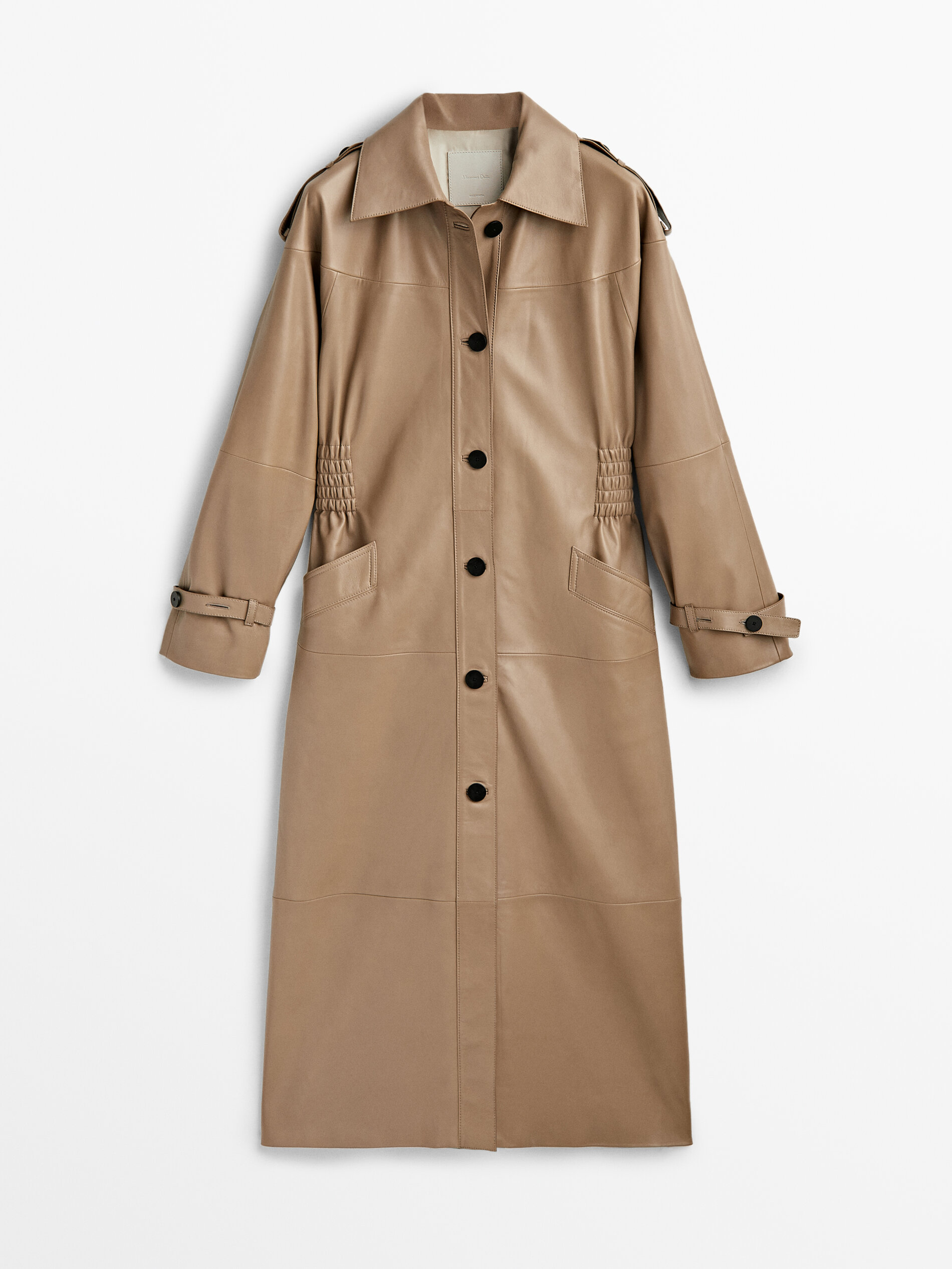 Chaqueta trench piel napa cintura elástica - ARENA