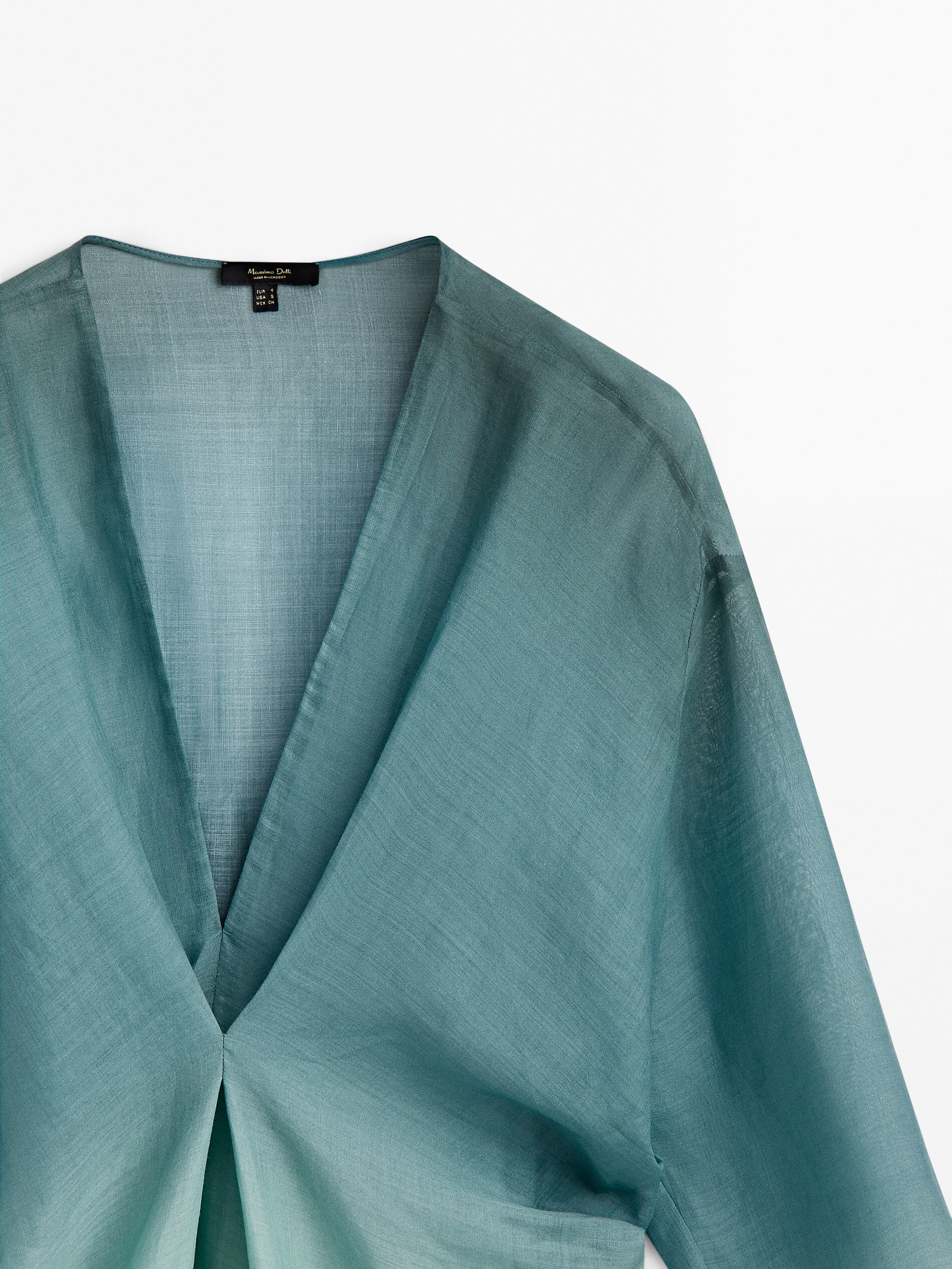 Vestido túnica pliegues degradado - TURQUESA