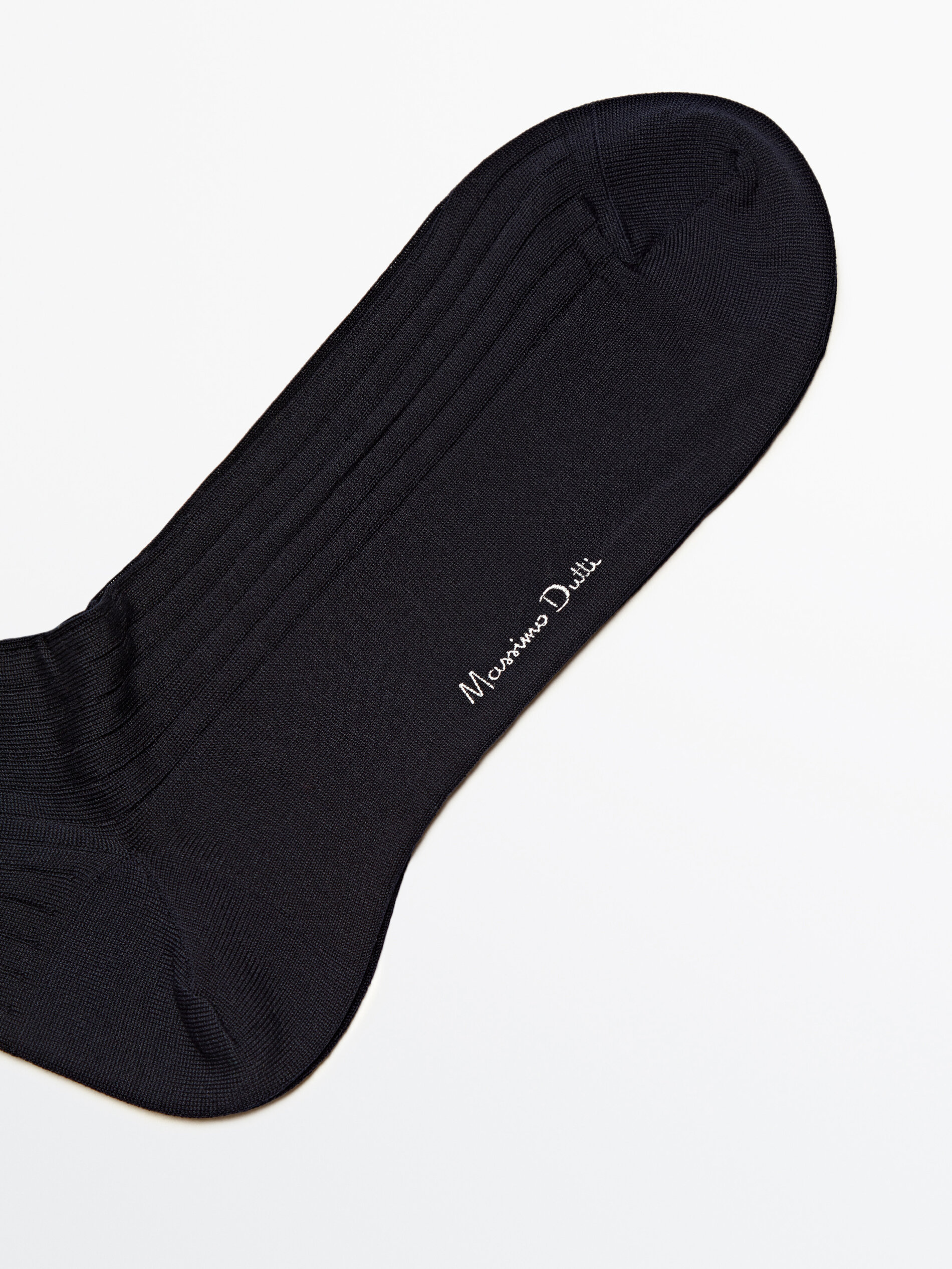 Calcetines canalé hilo de escocia - AZUL MARINO