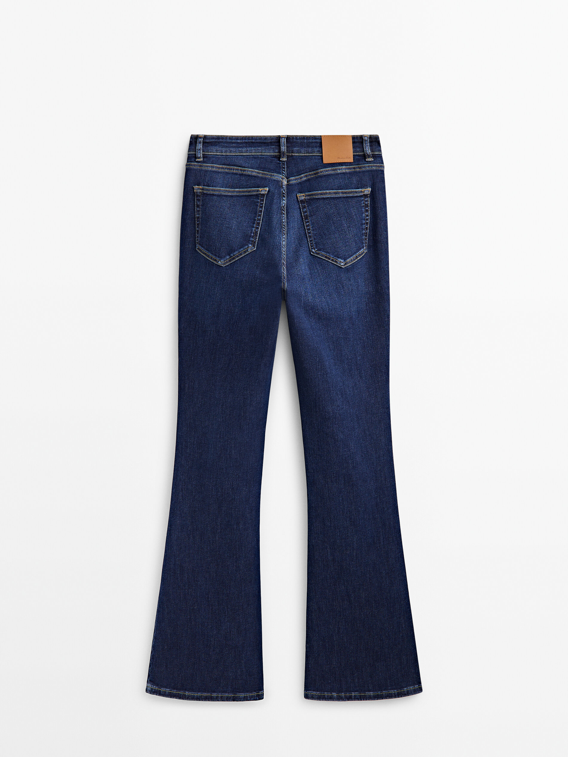 Pantalón vaquero tiro alto skinny flare - AZUL MEDIO