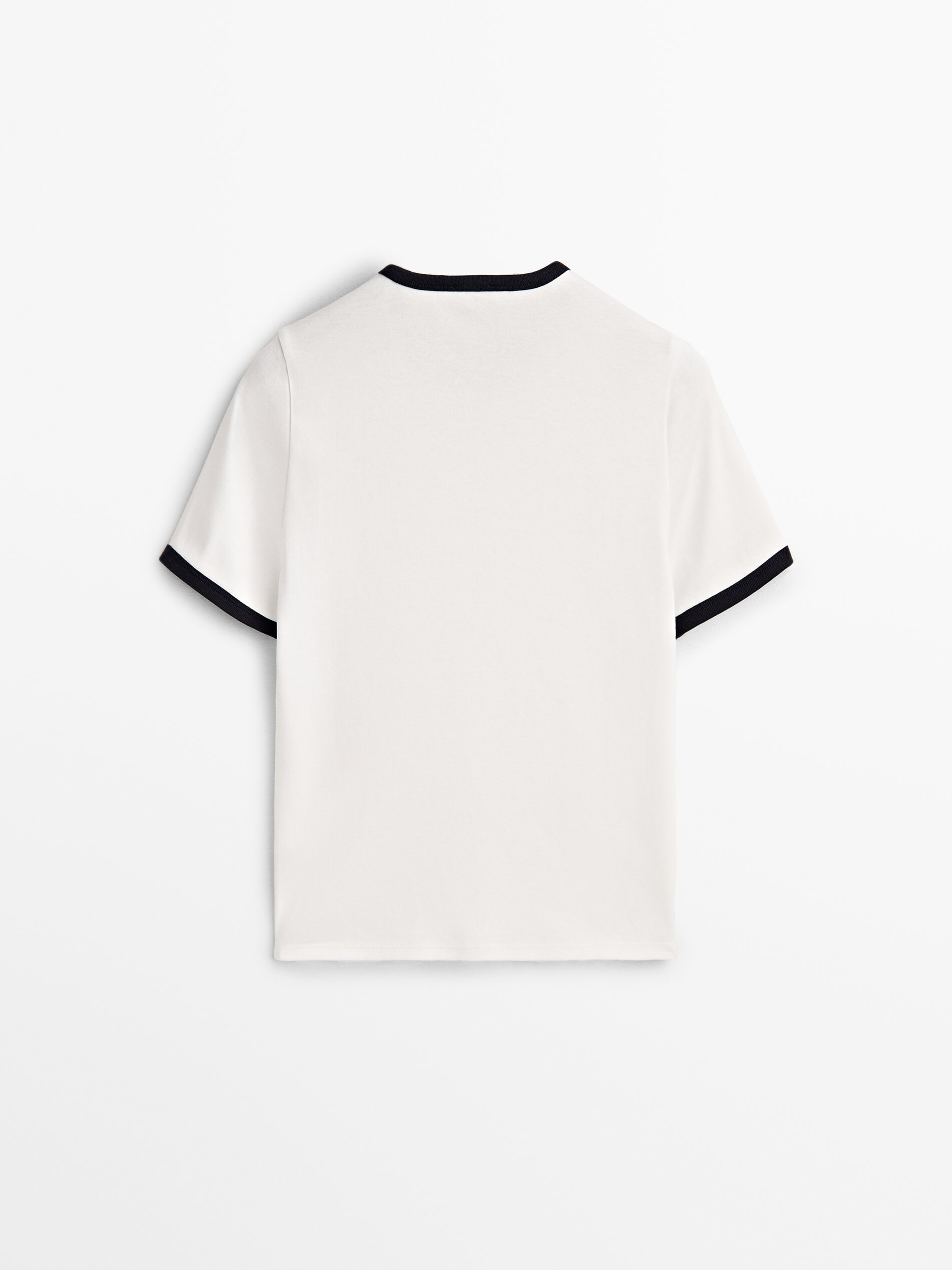 Camiseta manga corta contraste - BLANCO