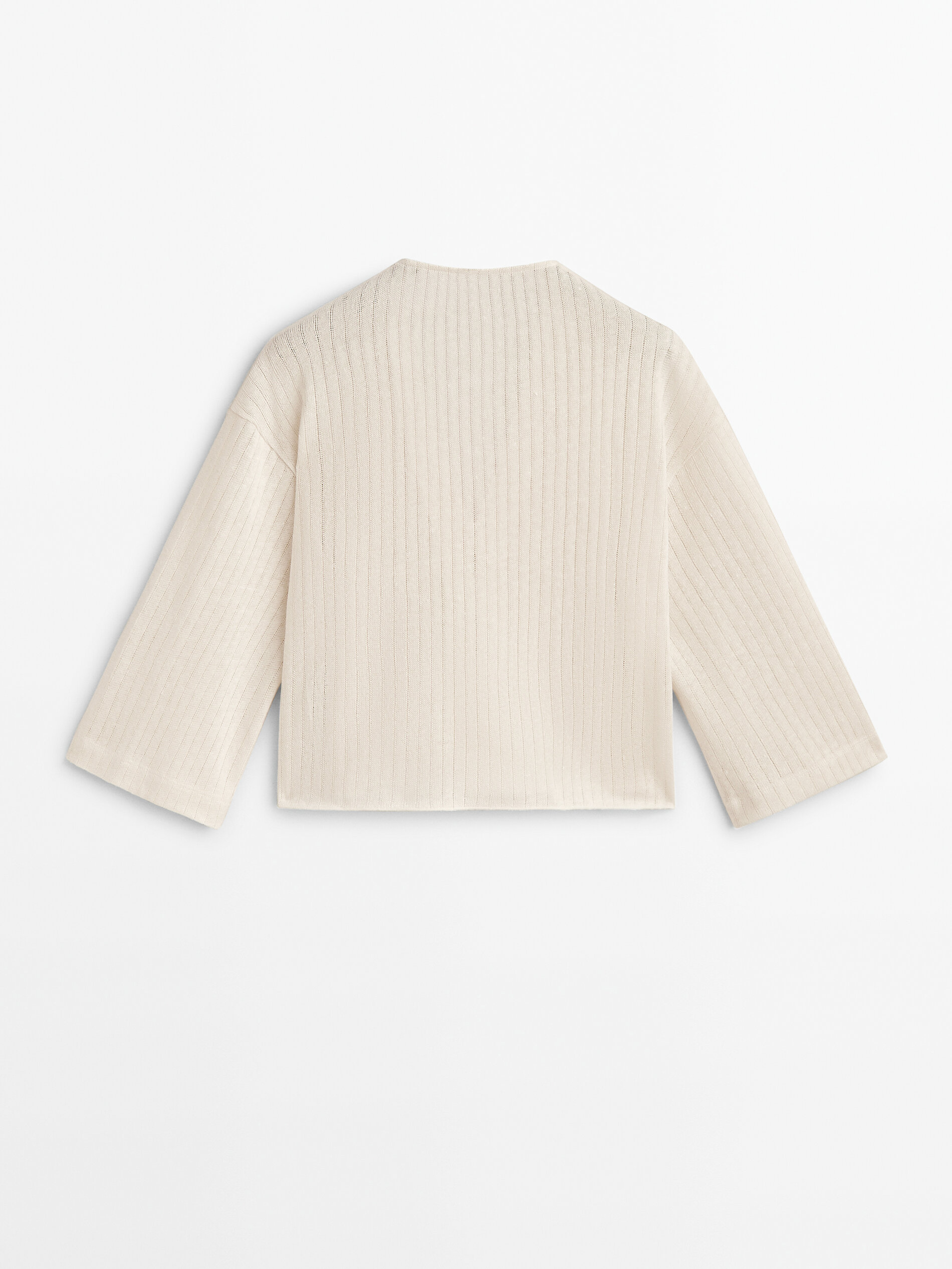 Chaqueta estructura con algodón y lino - CRUDO